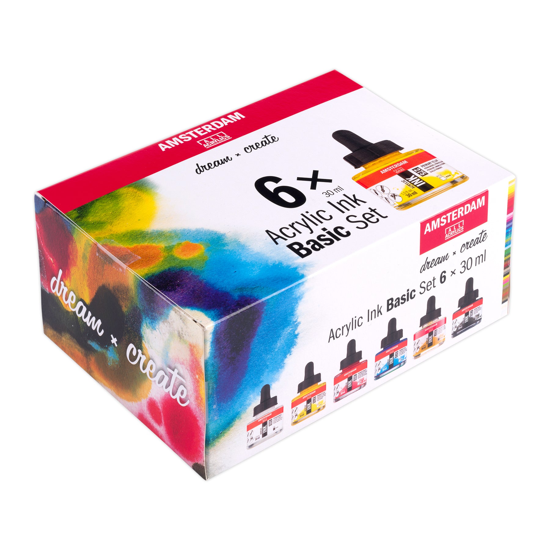 Acrylic Ink Basic Set, 6 x 30 mL