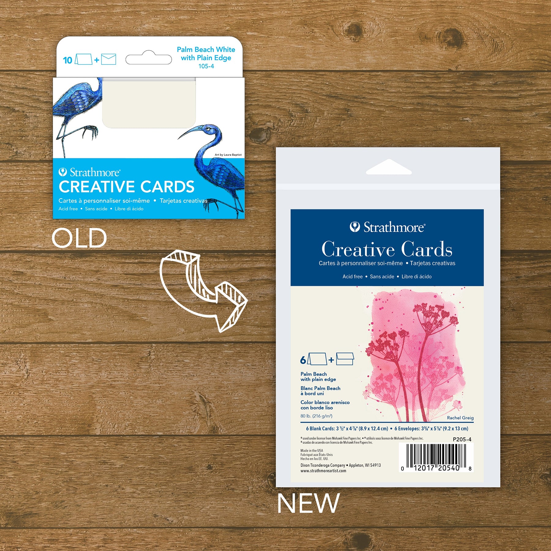 Creative Cards & Envelopes, Palm Beach with Plain Edge, Anniversary Size, 3.5x4.875 inch, 6 Pack