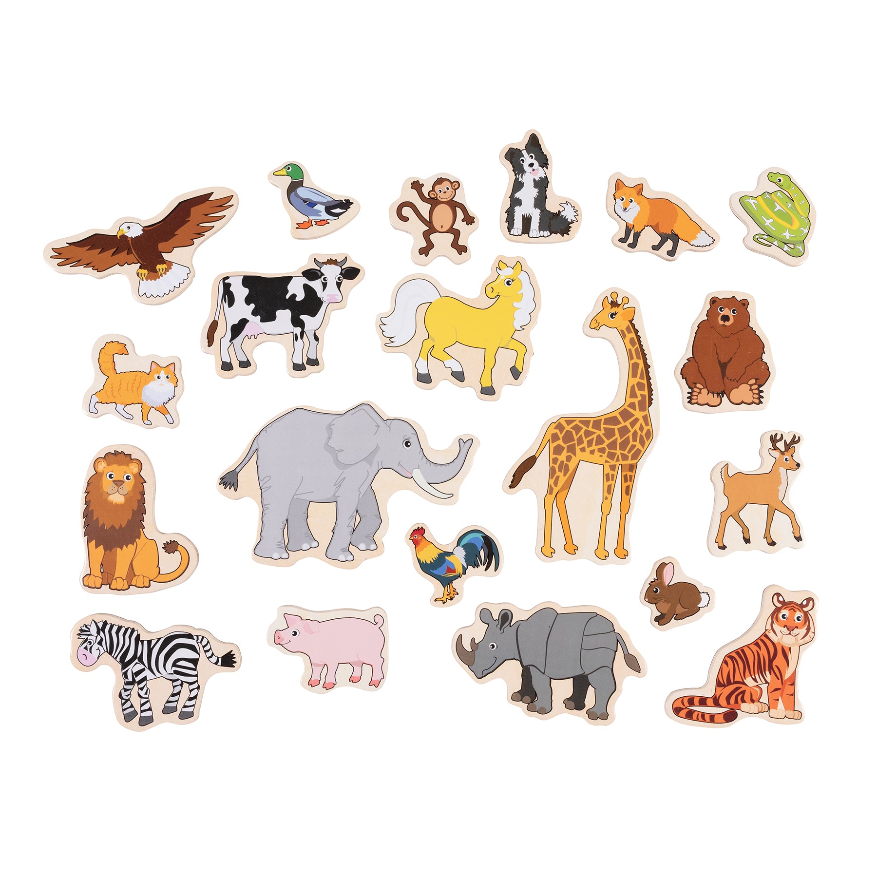 Wooden Magnets- Animals - Set of 20