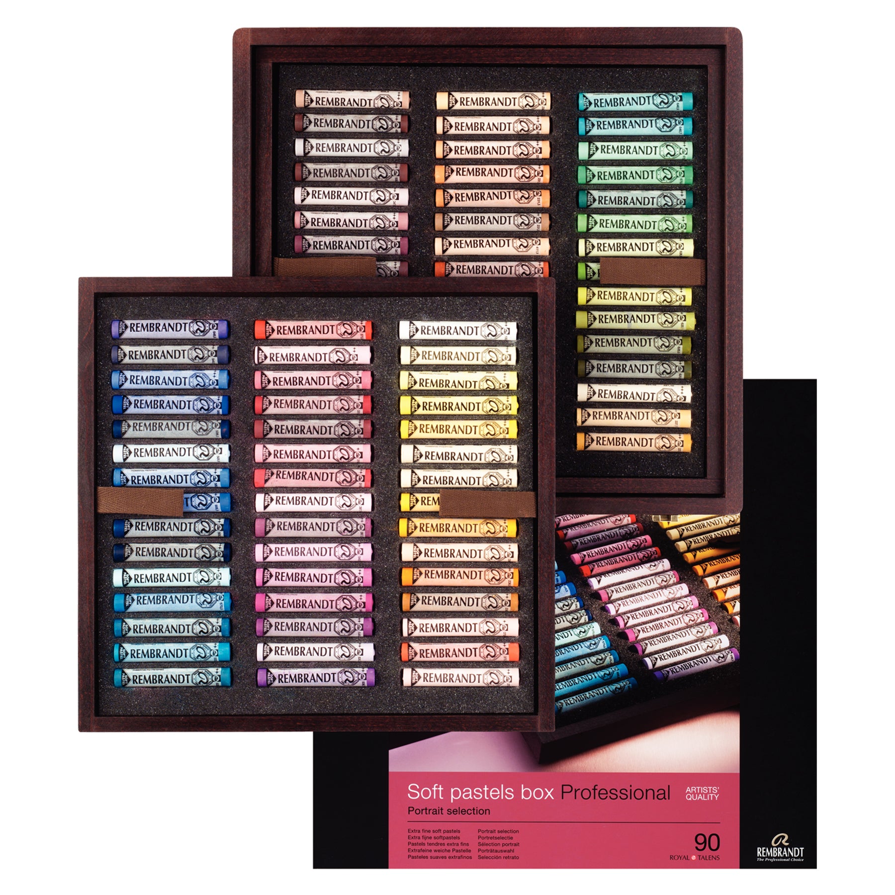 Soft Pastel Cardboard Box Set, Portrait Selection, 90 Full Sticks
