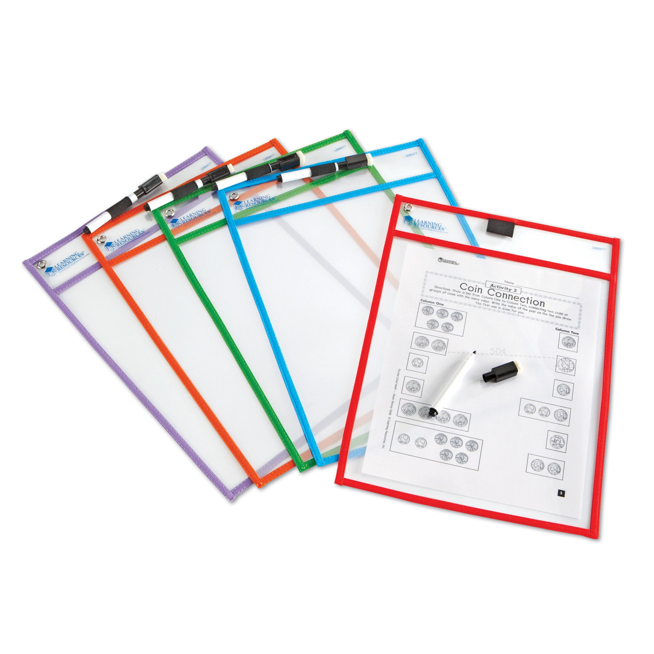 Write & Wipe Pockets, Set of 5