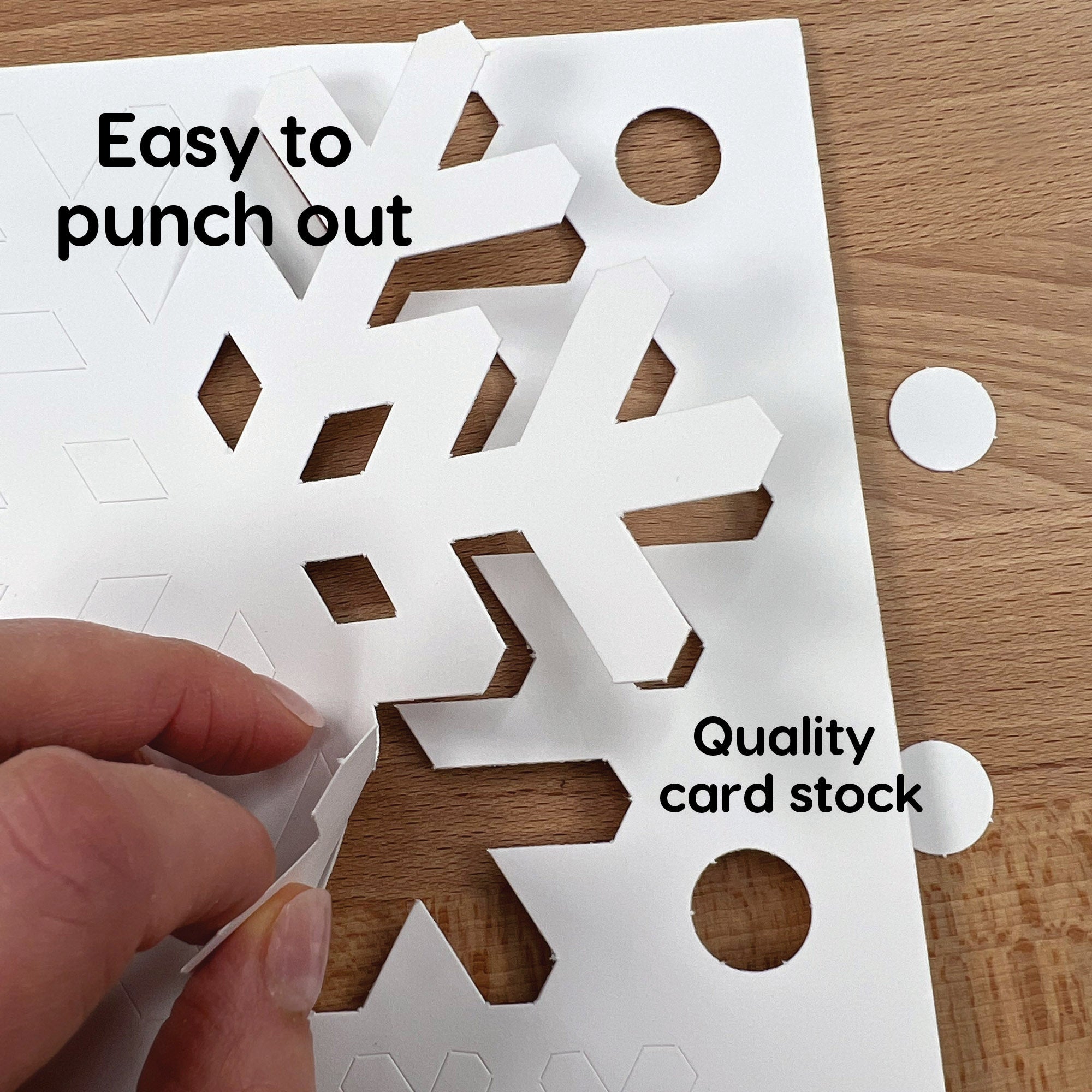 Punch Out Paper Cutouts, Winter Shapes, Snowflakes, Mittens & Snowman, 120 Pieces