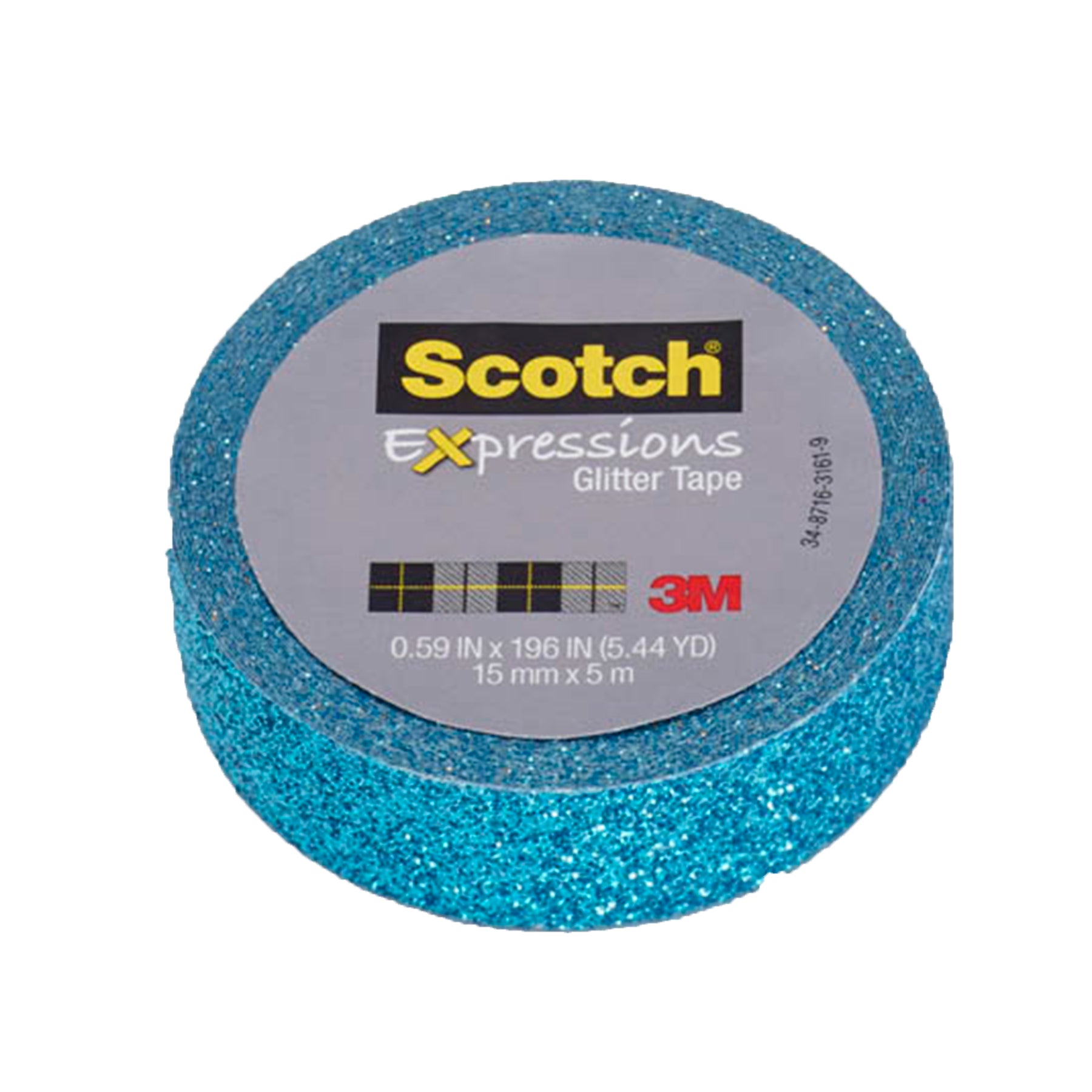 Expressions Glitter Tape, .59" x 196", Teal Blue