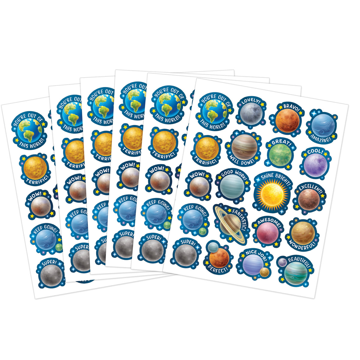 (3 PK) POSITIVE PLANETS STICKERS