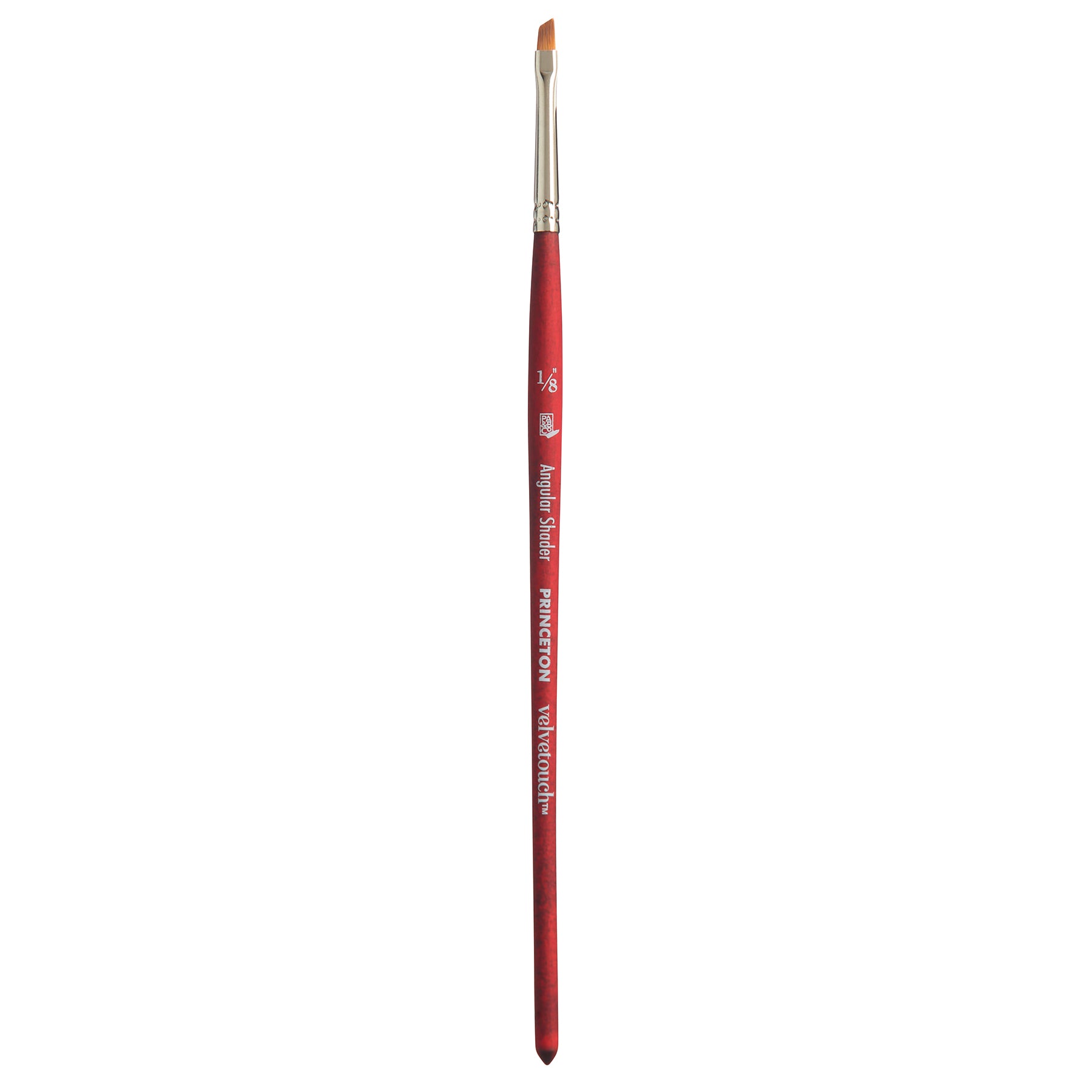 Velvetouch Angle Shader Brush, Synthetic Bristles, Short Handle Mixed Media Paintbrush, Scarlet, Size 1/8 inch, 1 Count