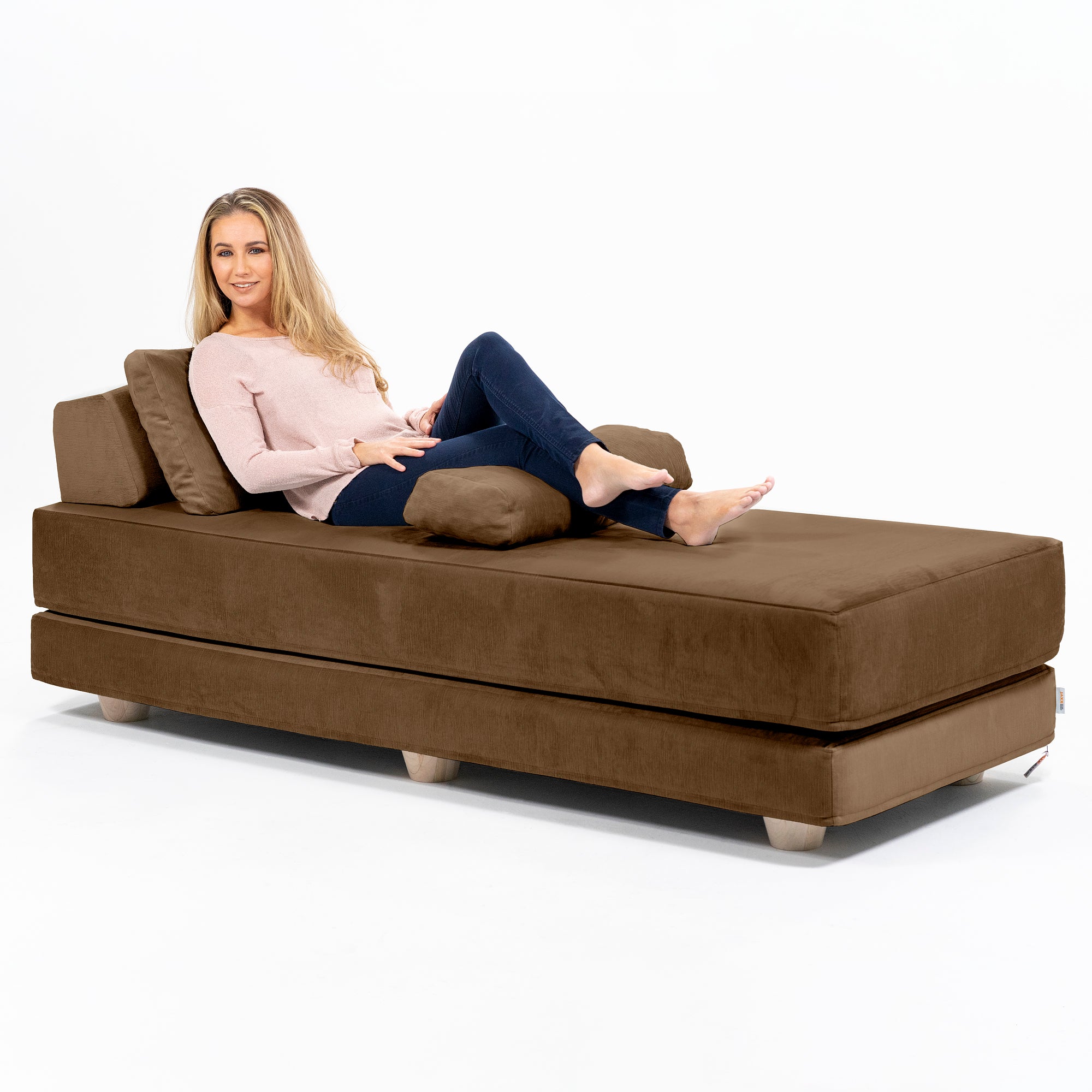 Jaxx Balshan Chaise Lounge Daybed, Toffee