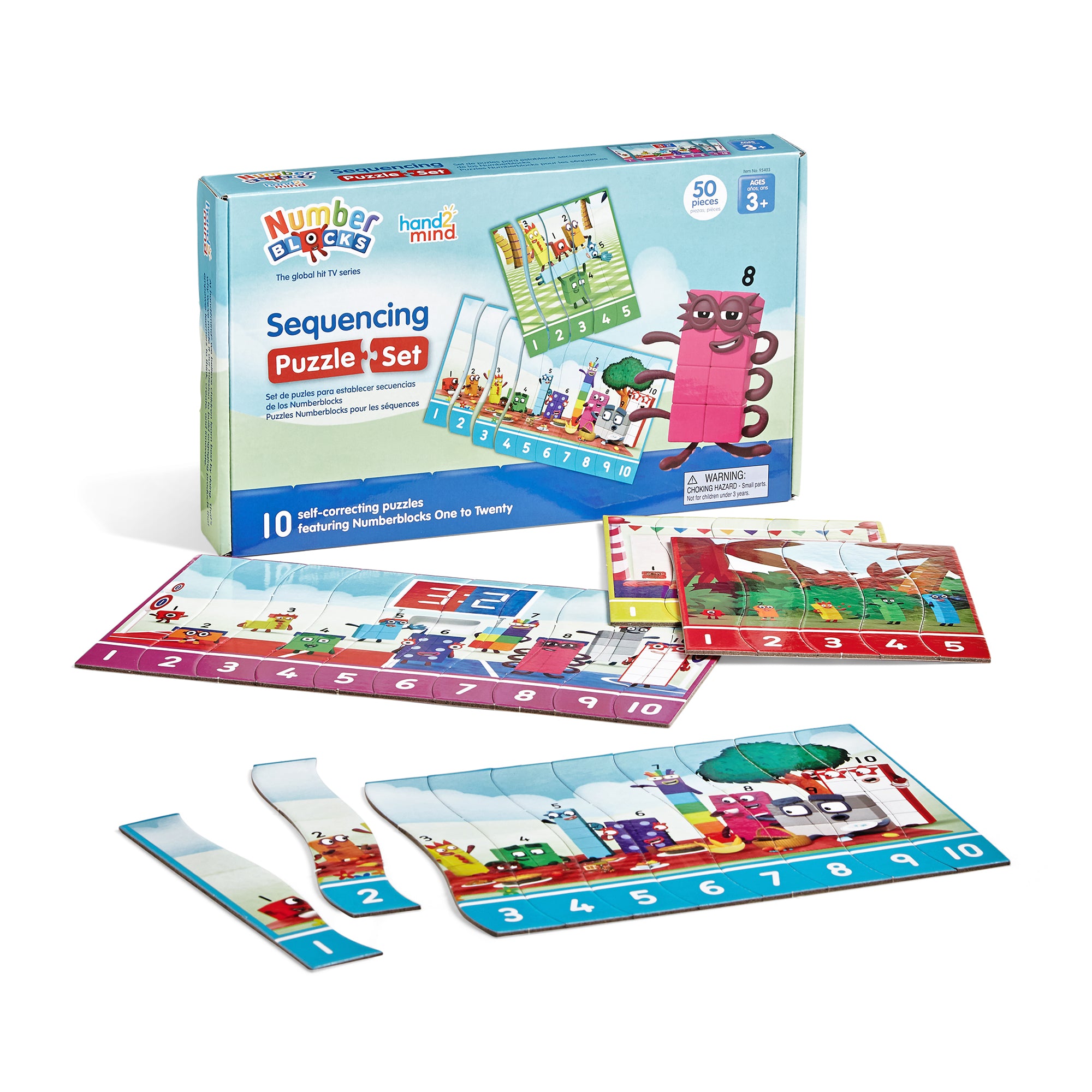 Numberblocks Puzzle Set 3-Pack, Counting, Addition & Subtraction, Sequencing