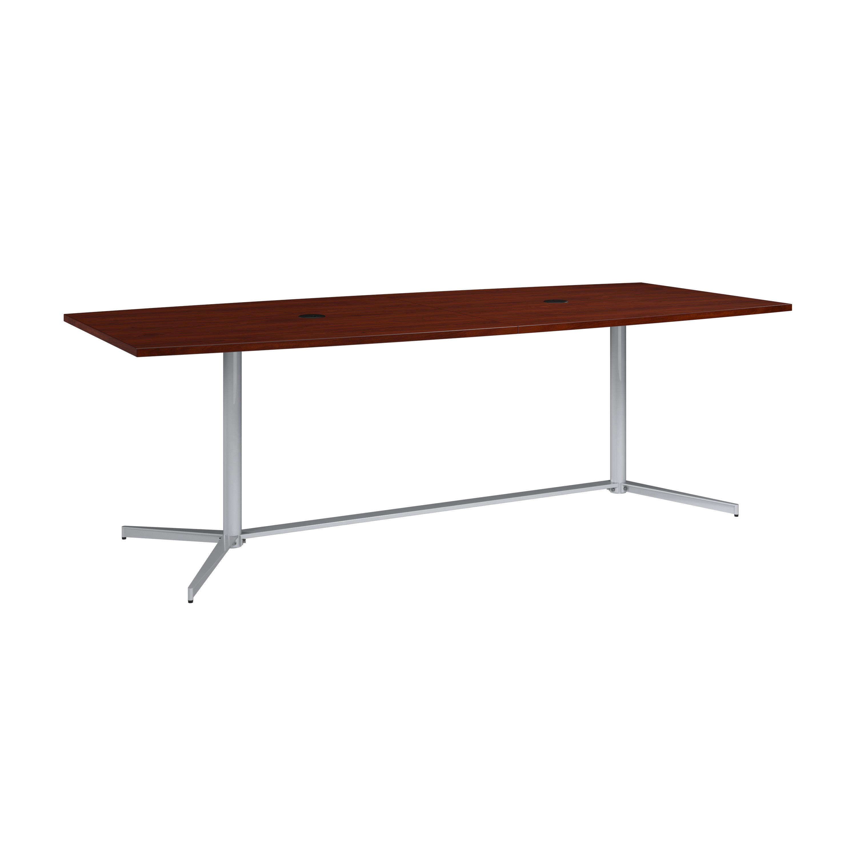 Bush Business Furniture 120-inch Office Conference Table with Metal Base in Hansen Cherry - 119.21" Width x 47.52" Depth x 28.65" Height