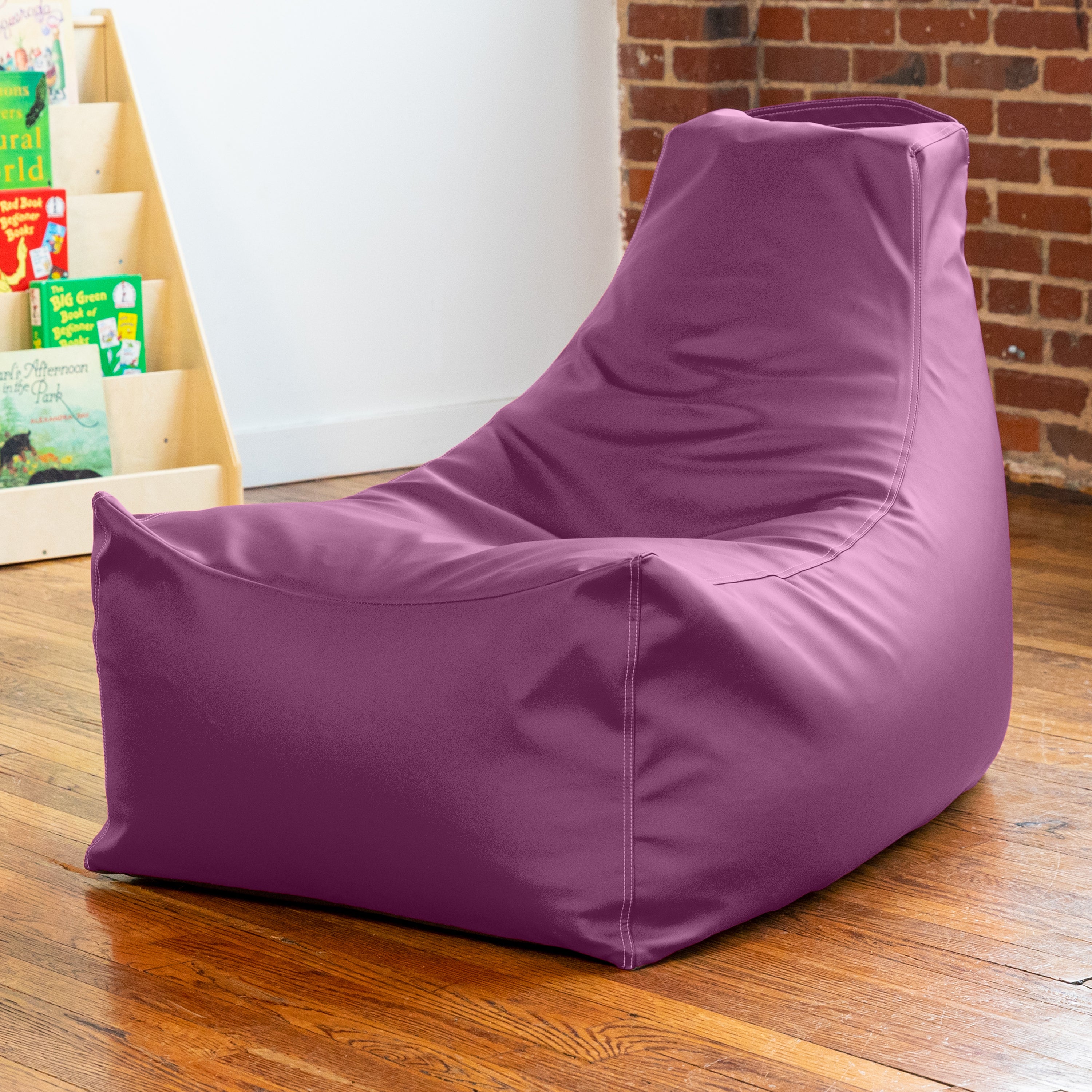 Jaxx Pezzi Premium Vinyl Classroom Bean Bag Chair, Purple