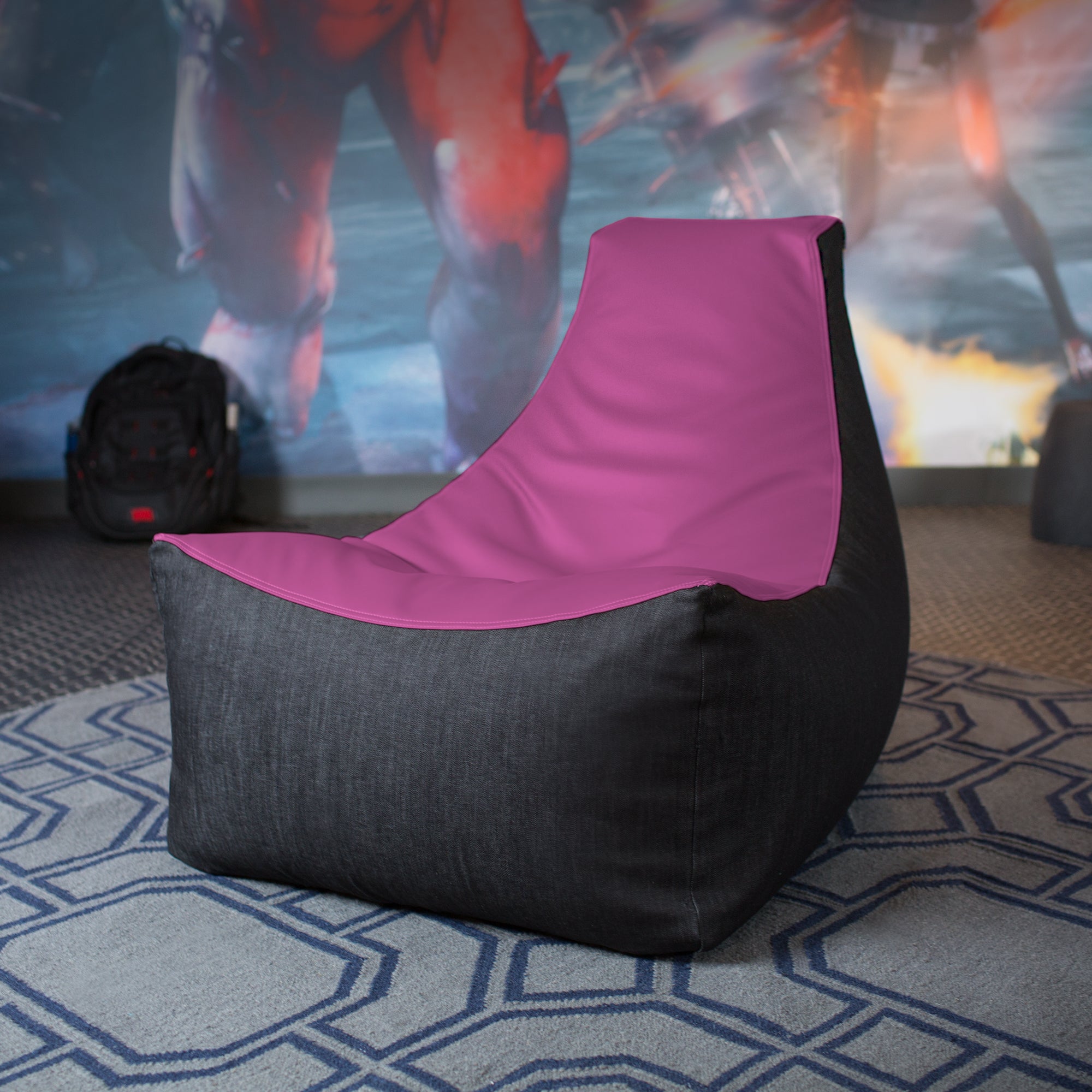 Jaxx Pixel Gamer Chair - Game Room / Home Theater Bean Bag Chair, Purple