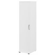 Bush Business Furniture Universal Tall Narrow Storage Cabinet with Door and Shelves in White - 15.67" Width x 17.2" Depth x 61.81" Height