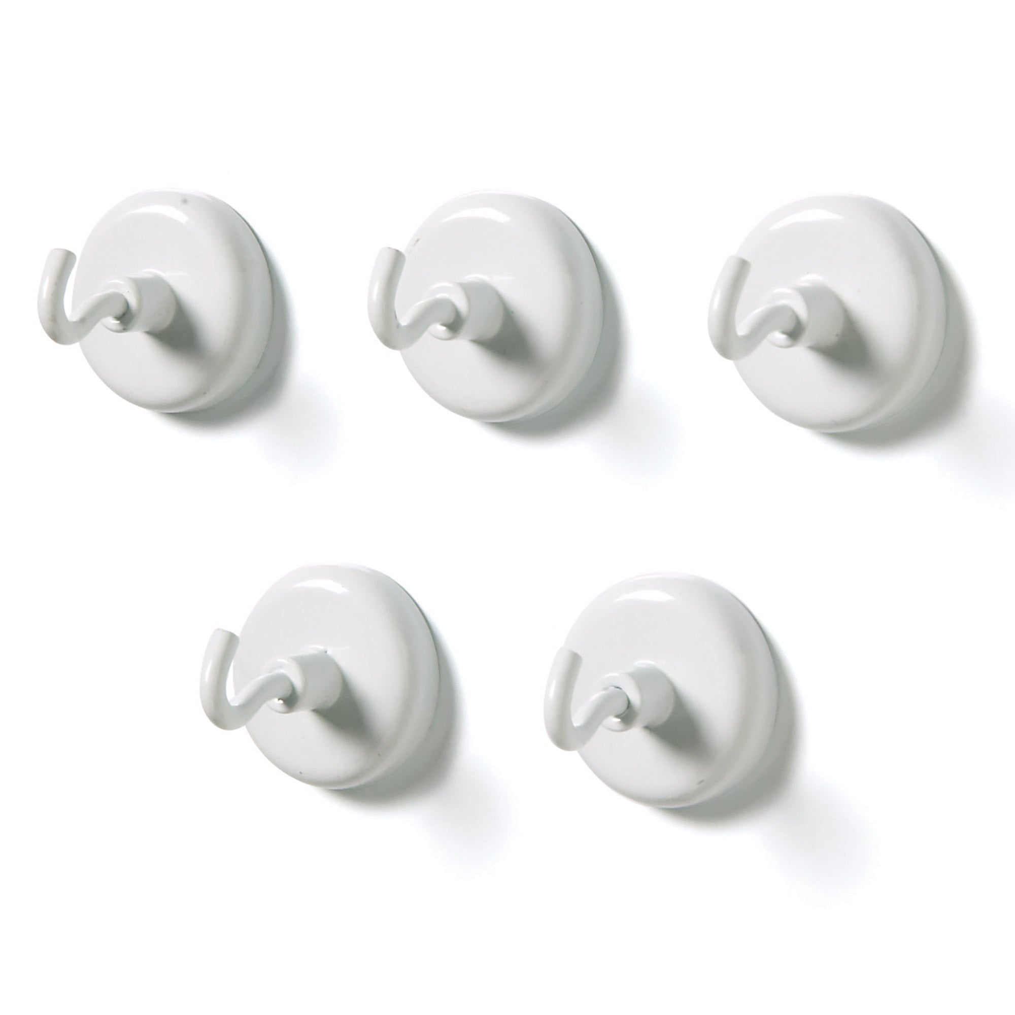 Magnetic Hooks, White, Pack of 5