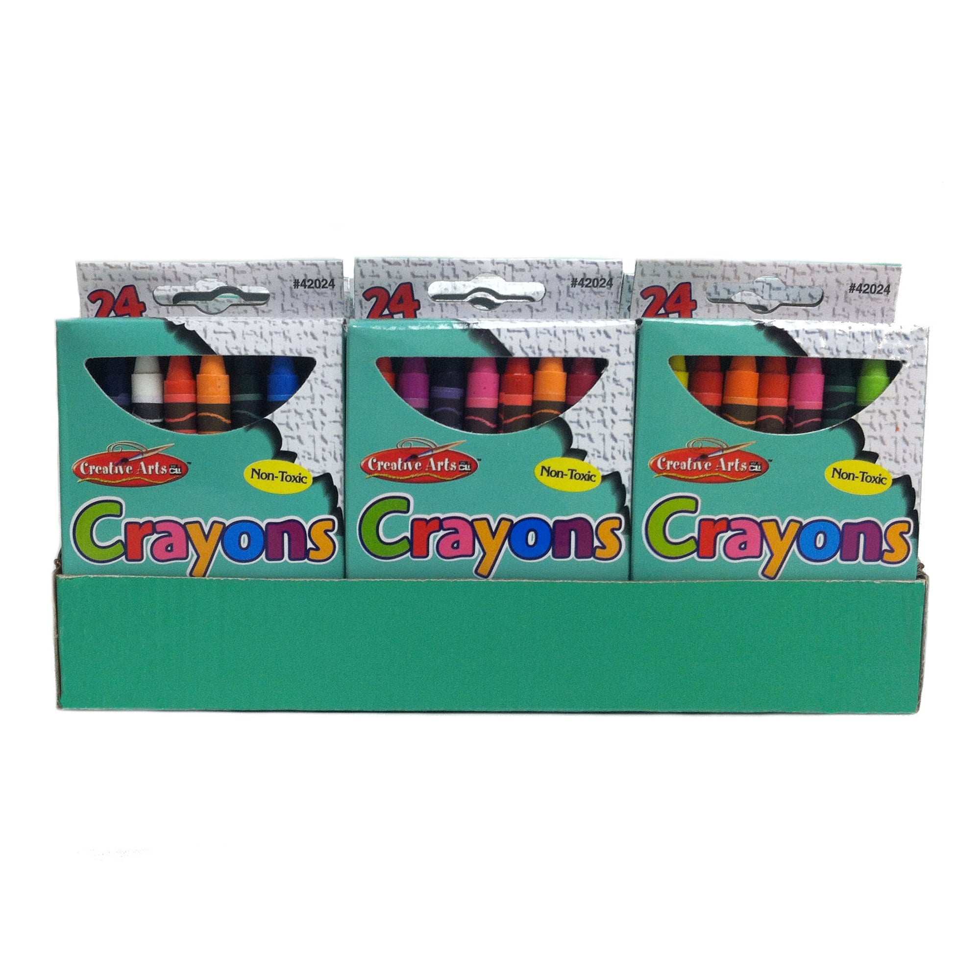 Creative Arts Crayons - Assorted Colors - 24/Bx, 24 boxes with a Shelf Tray