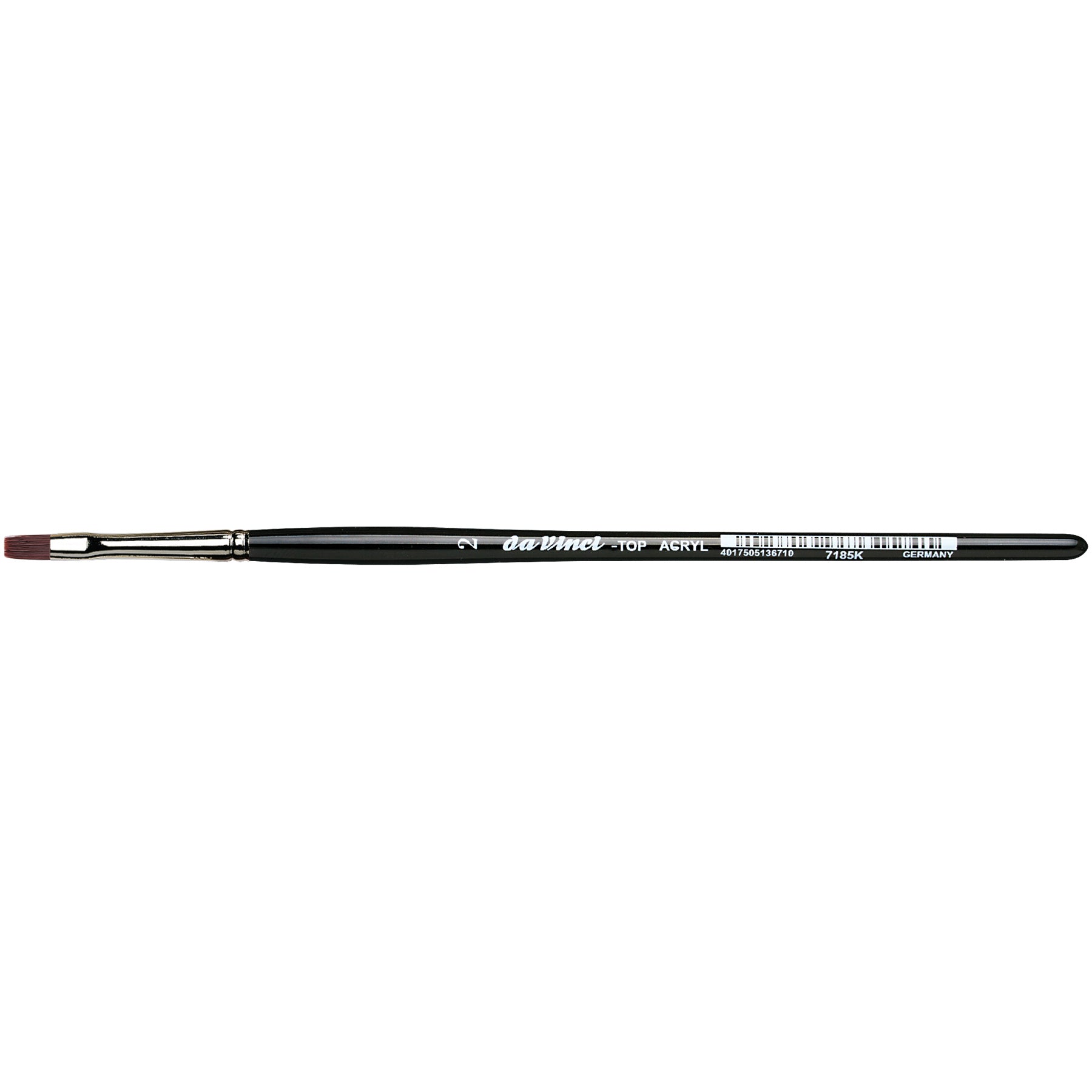 TOP-ACRYL Bright Red-Brown Brush, Synthetic, Acrylic & Oil, Flat, Series 7185K, Size 2