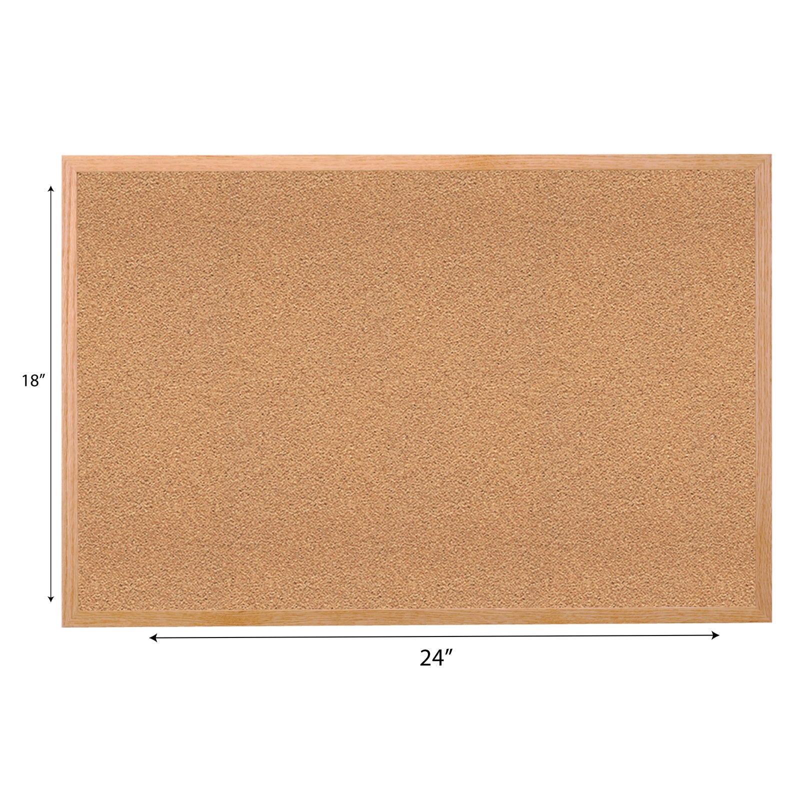 Natural Cork Bulletin Board with Wood Frame, 18"H x 24"W