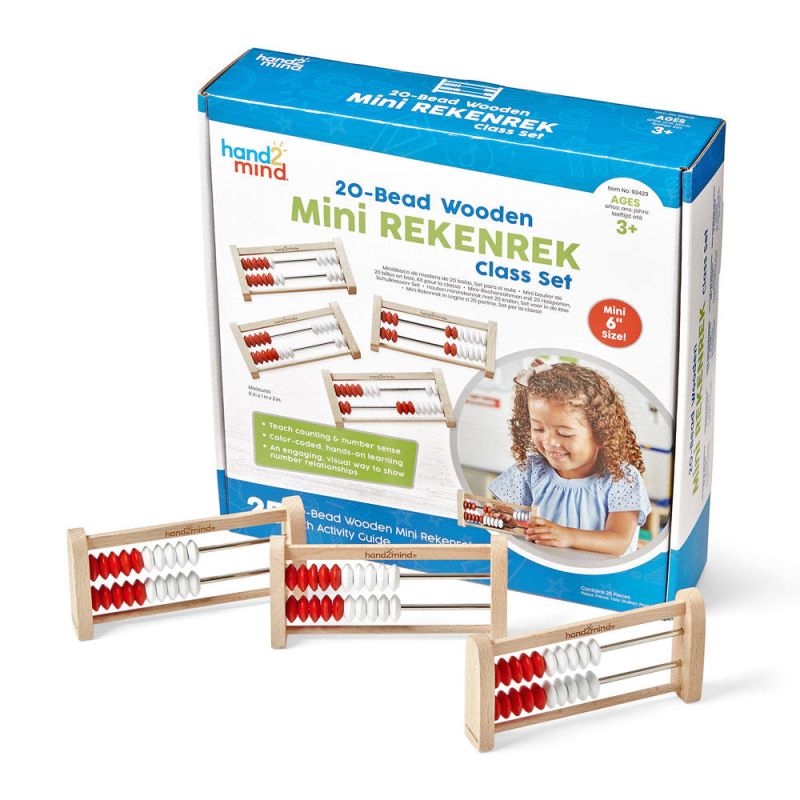 Rekenreks, Mini, 20-Bead, Wd, Cls S/25
