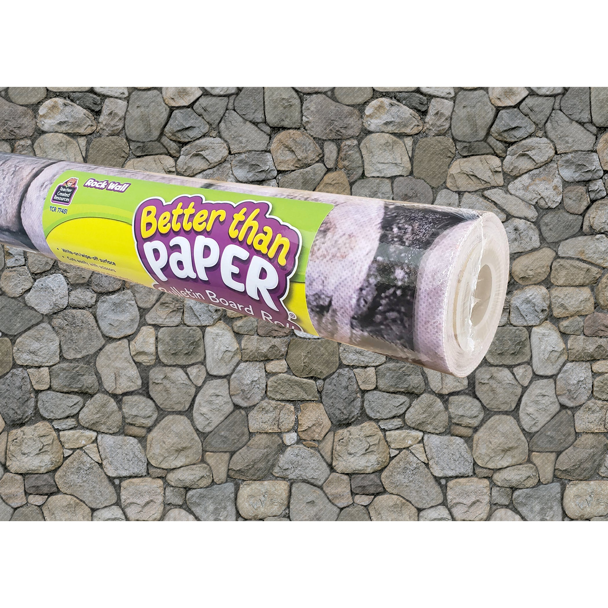 Better Than Paper® Bulletin Board Roll, 4' x 12', Rock Wall, 4 Rolls