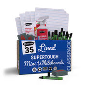 Classpack of 35 x Lined/Plain SUPERTOUGH 8" x 12" Lapboards, with Pens, Erasers, Cleaner