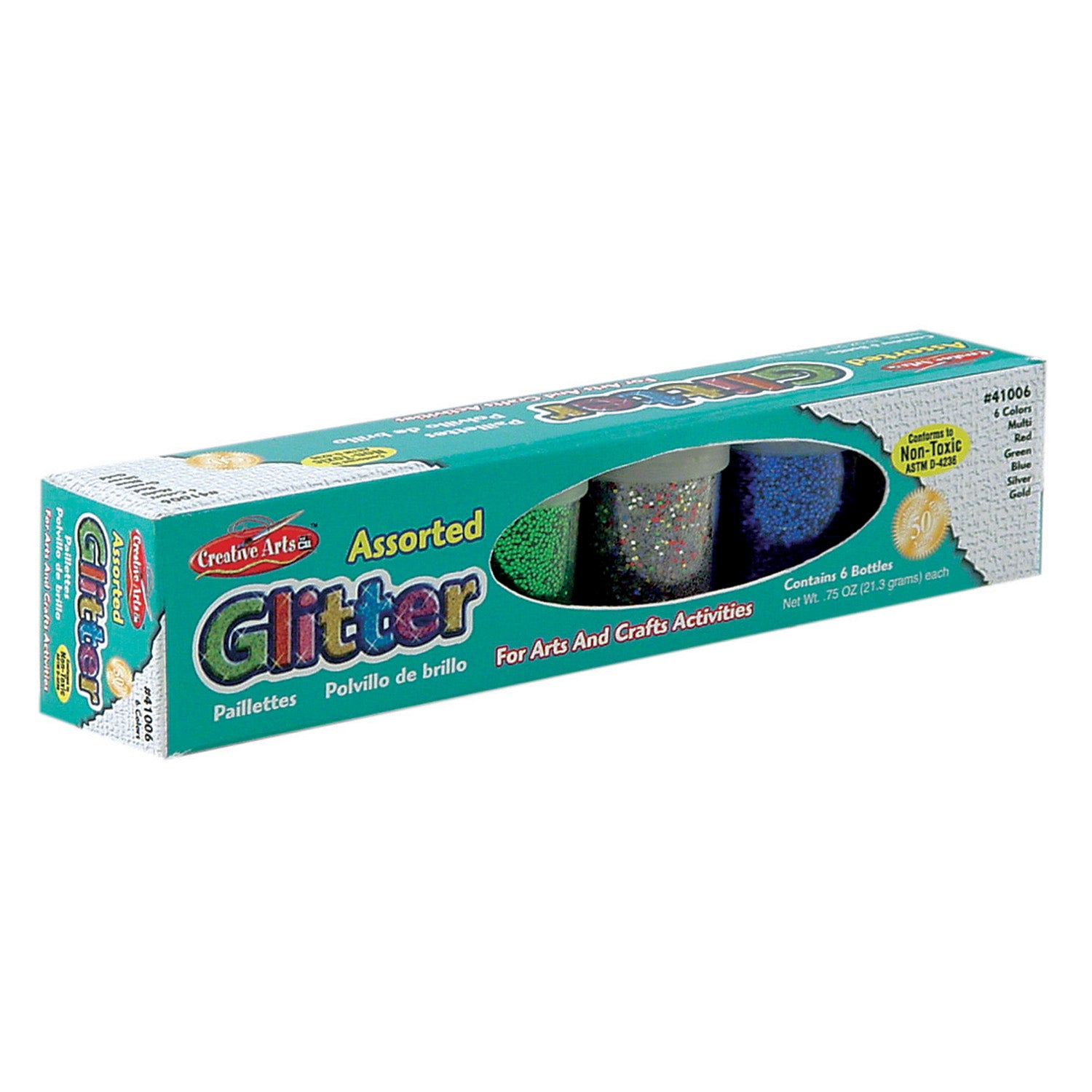 Creative Arts Glitter Set, Pack of 6