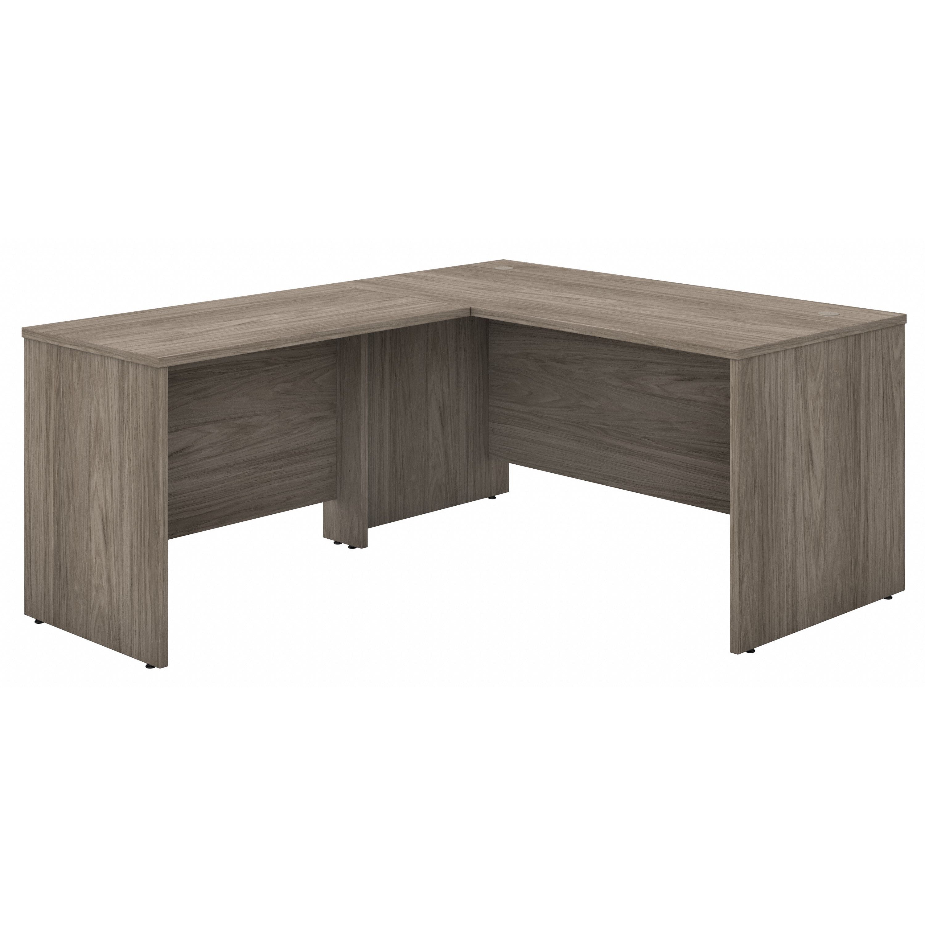 Bush Business Furniture Studio C 60W x 30D L Shaped Desk with 42W Return in Modern Hickory - 59.45" Width x 71.02" Depth x 29.84" Height
