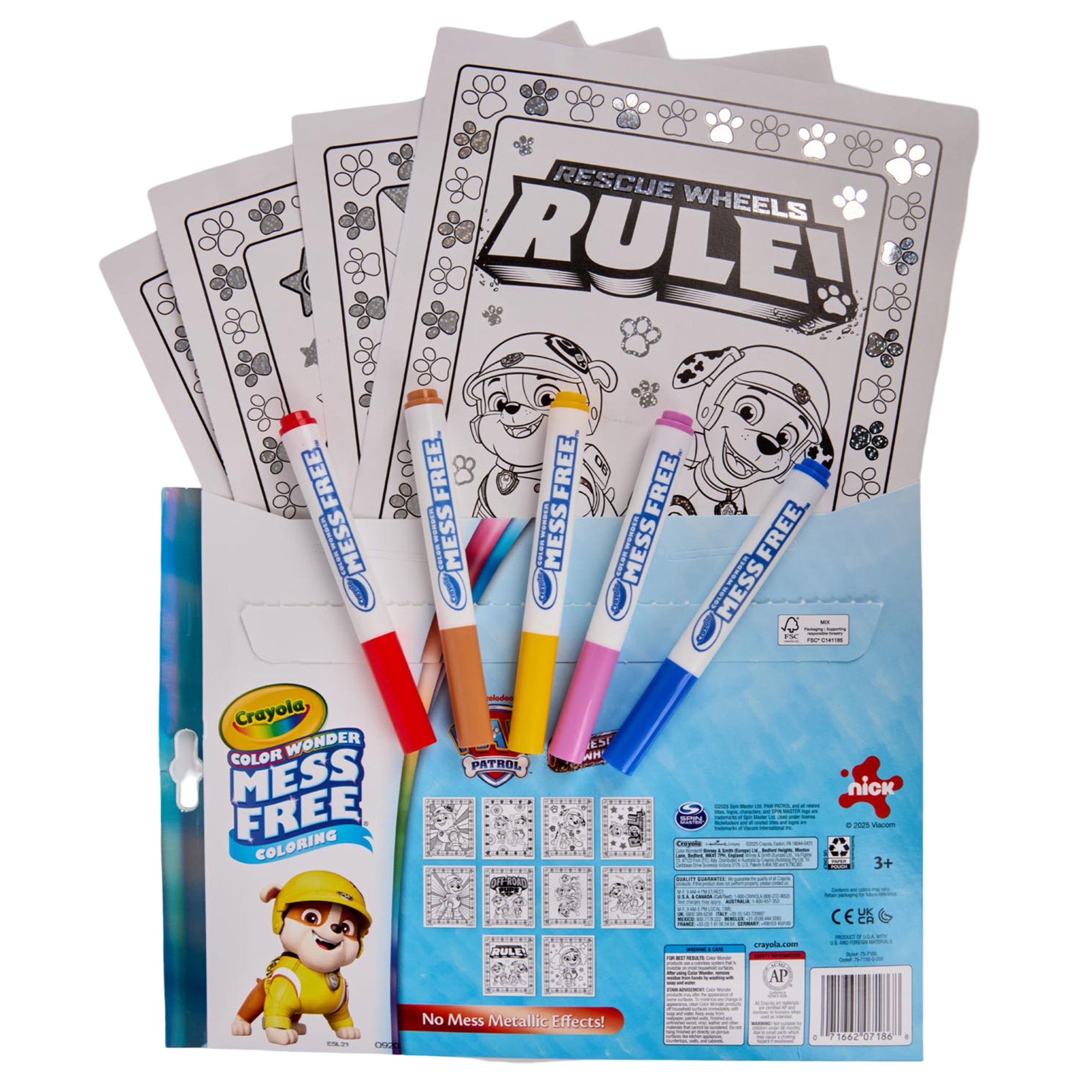 Color Wonder Metallic Coloring Pages & Markers, Paw Patrol