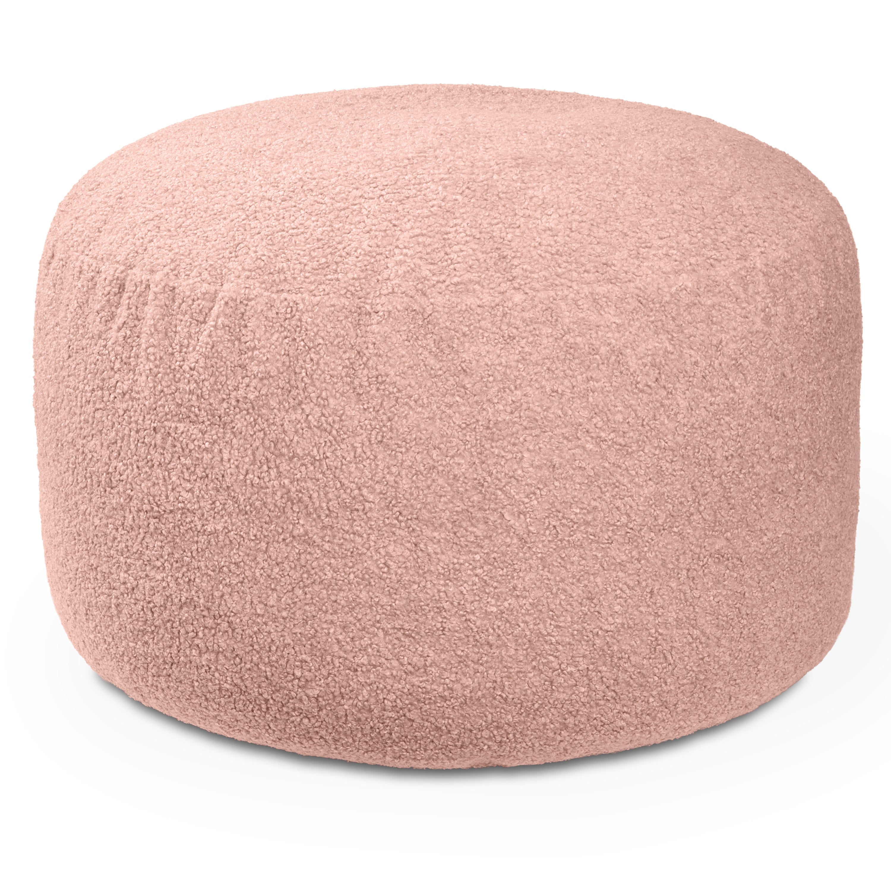 Jaxx Saxx Shearling Faux-Lamb 4 Ft Large Round Bean Bag for Modern Interior Design (Pink)