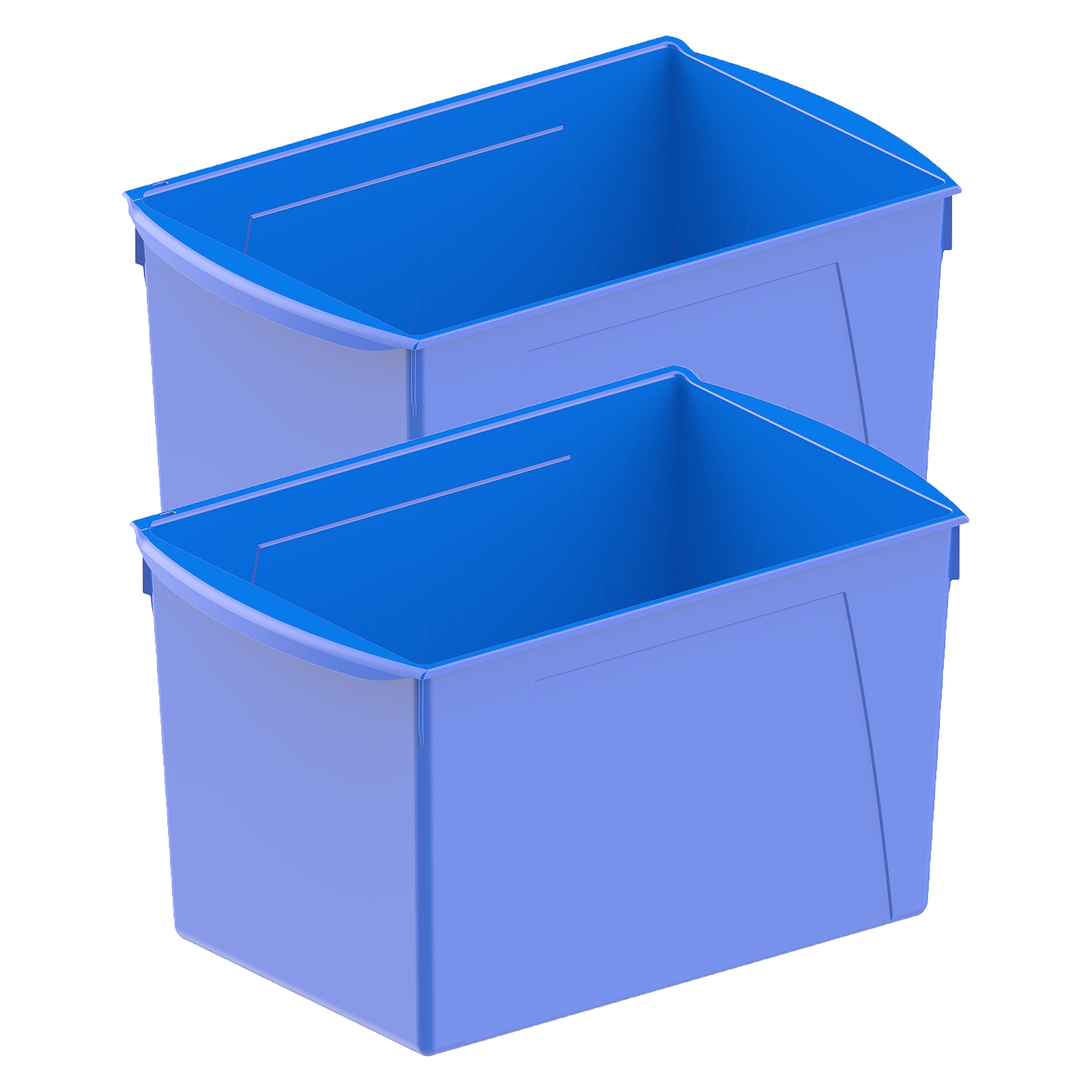(2 EA) WIDE BOOK BIN BLUE