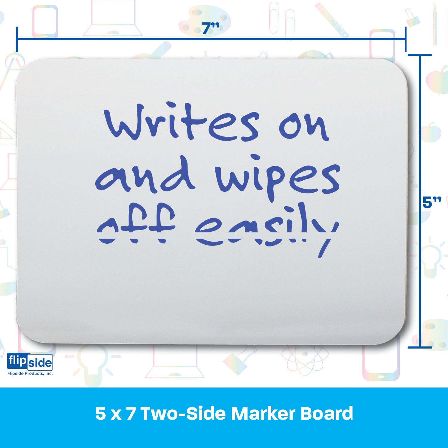 Two-Sided Dry Erase Board, 5" x 7", Pack of 24