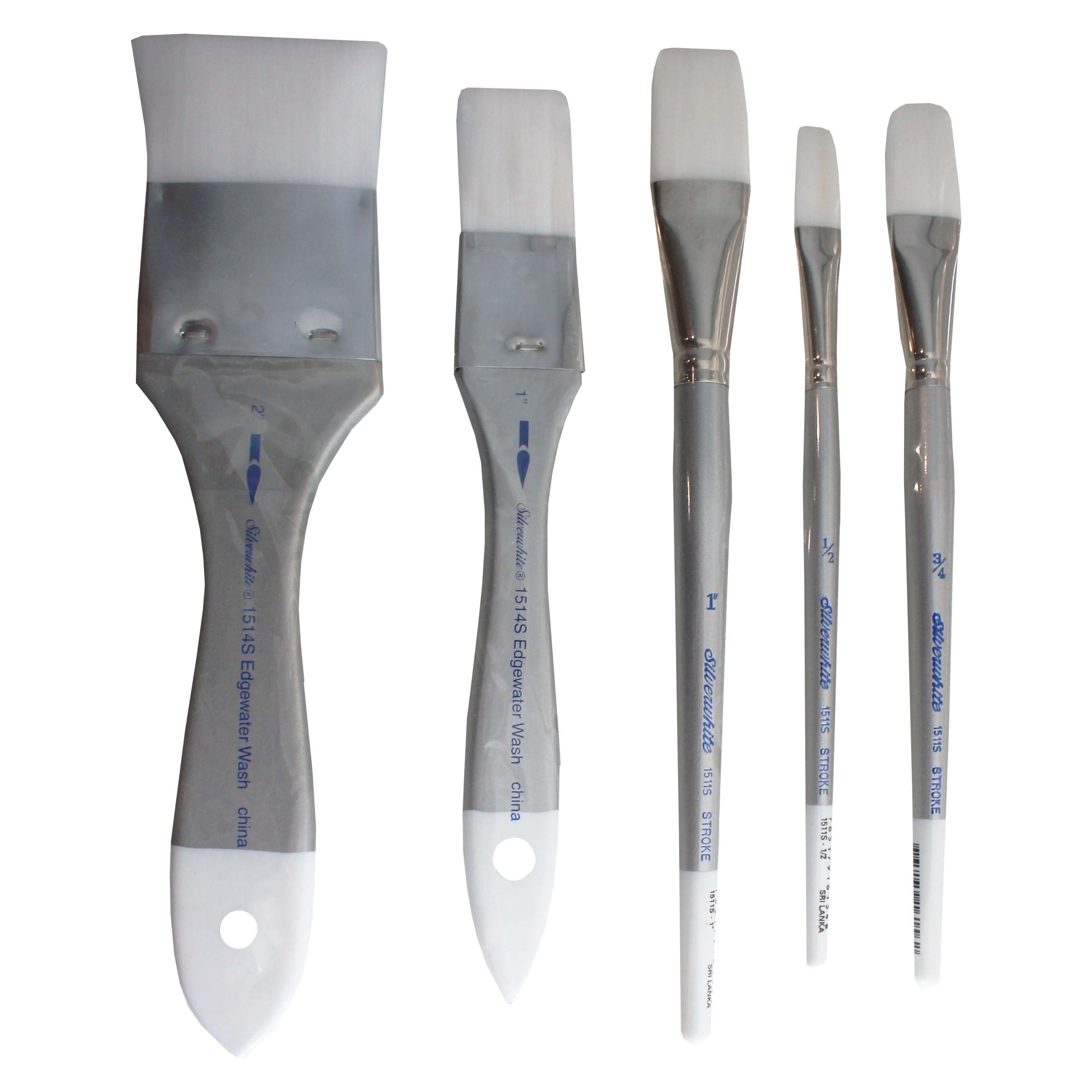 Silverwhite Stroke and Wash, 3 Brushes