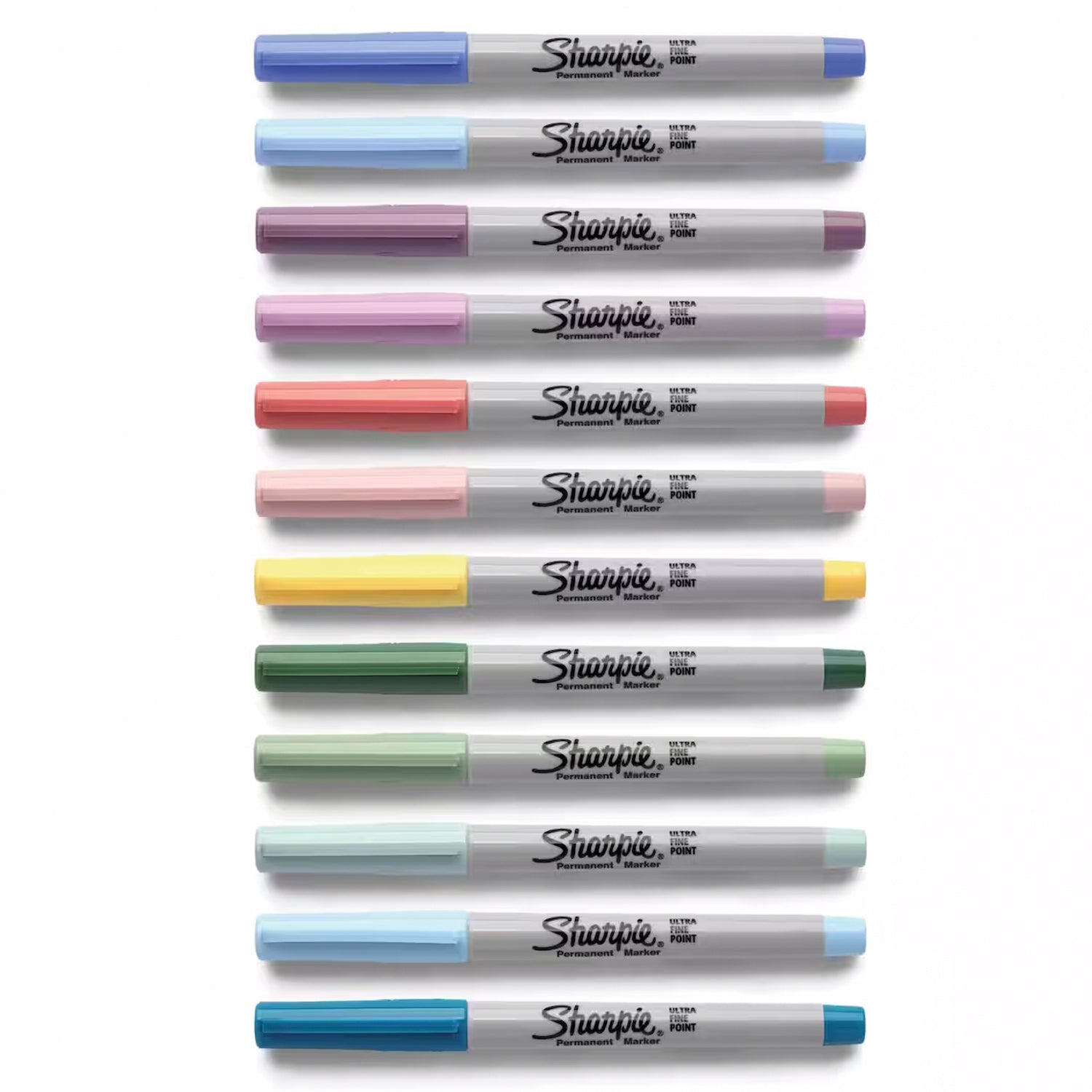 Permanent Markers, Ultra Fine Point, Mystic Gem Colors, 12 Count