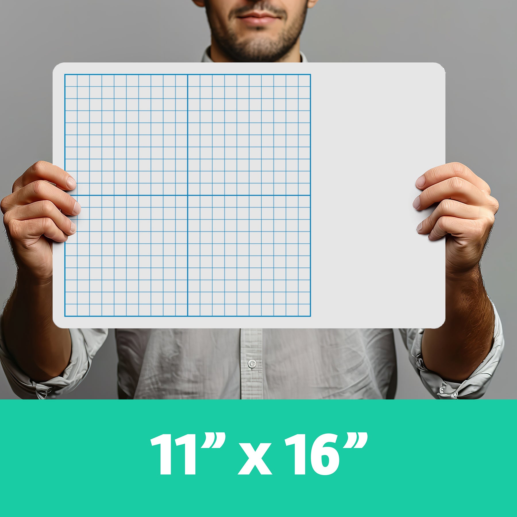 1/2" Graph Dry Erase Board, 11" x 16" Pack of 3