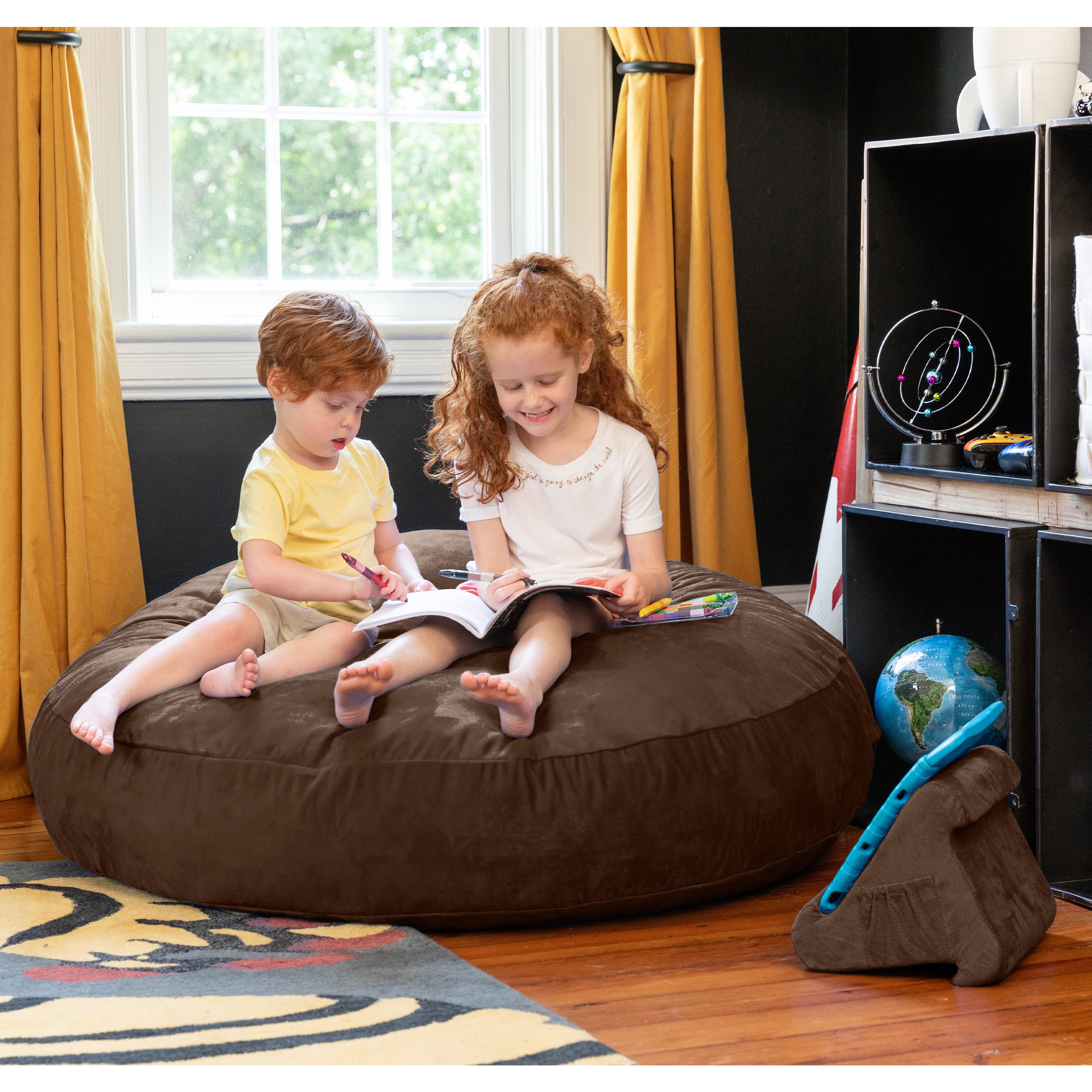 Jaxx Cocoon 4 Foot Bean Bag Chair and Crash Pad, Chocolate