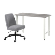 Bush Home Hustle 48W x 24D Computer Desk and Chair Set in Platinum Gray - 47.59" Width x 23.34" Depth x 30.07" Height