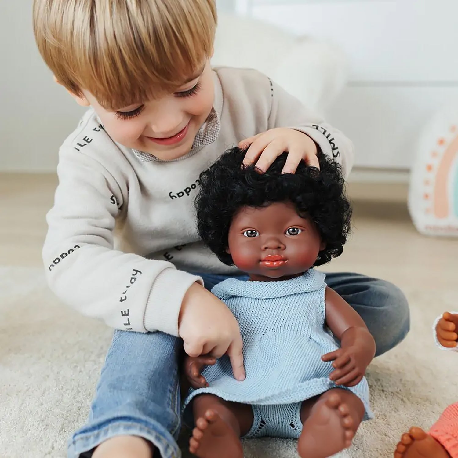 Clothes for 15" Dolls, Knitted Outfit Dress & Headband