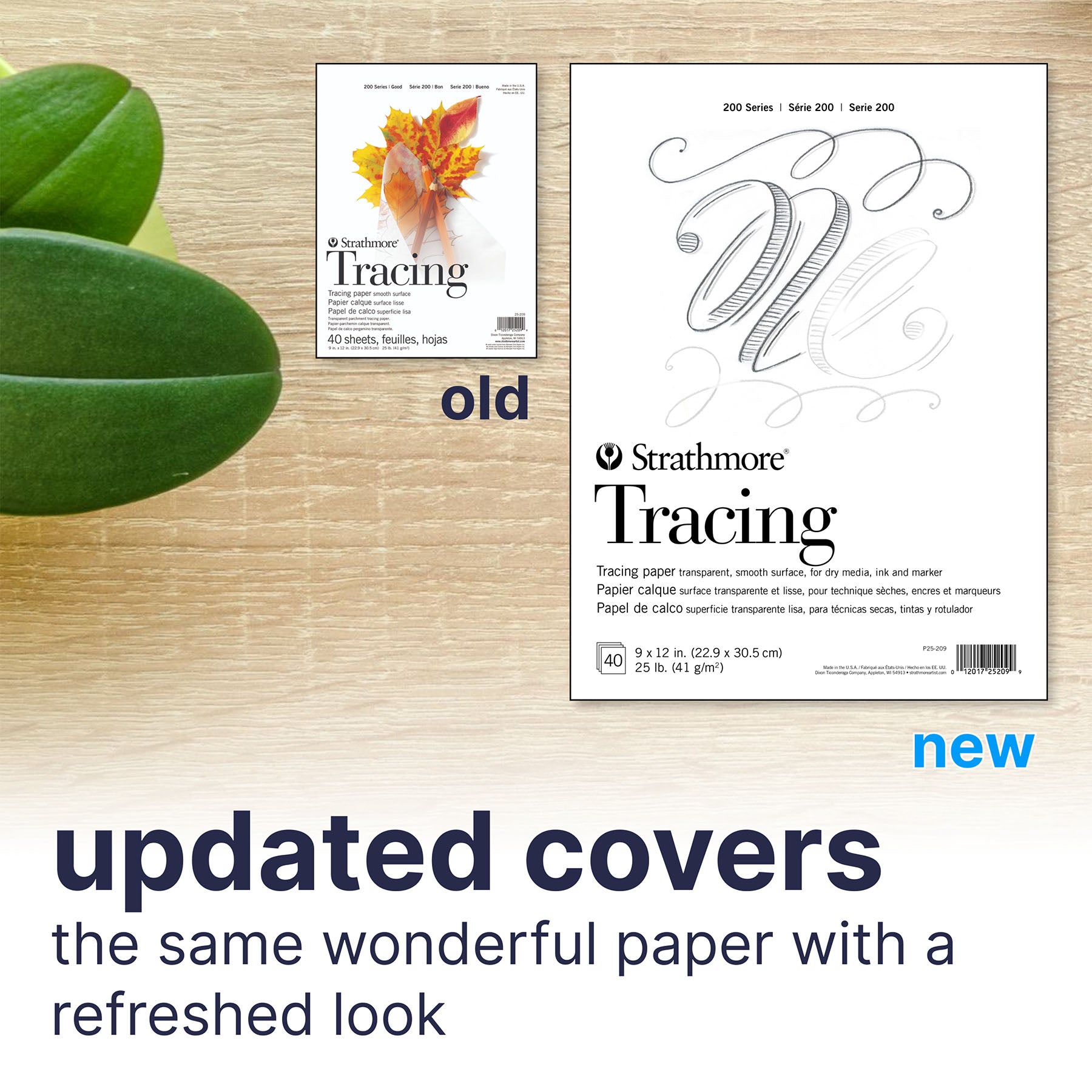 200 Series Tracing Paper Pad, Tape Binding, 40 Sheet, 9x12 inch, 1 Count