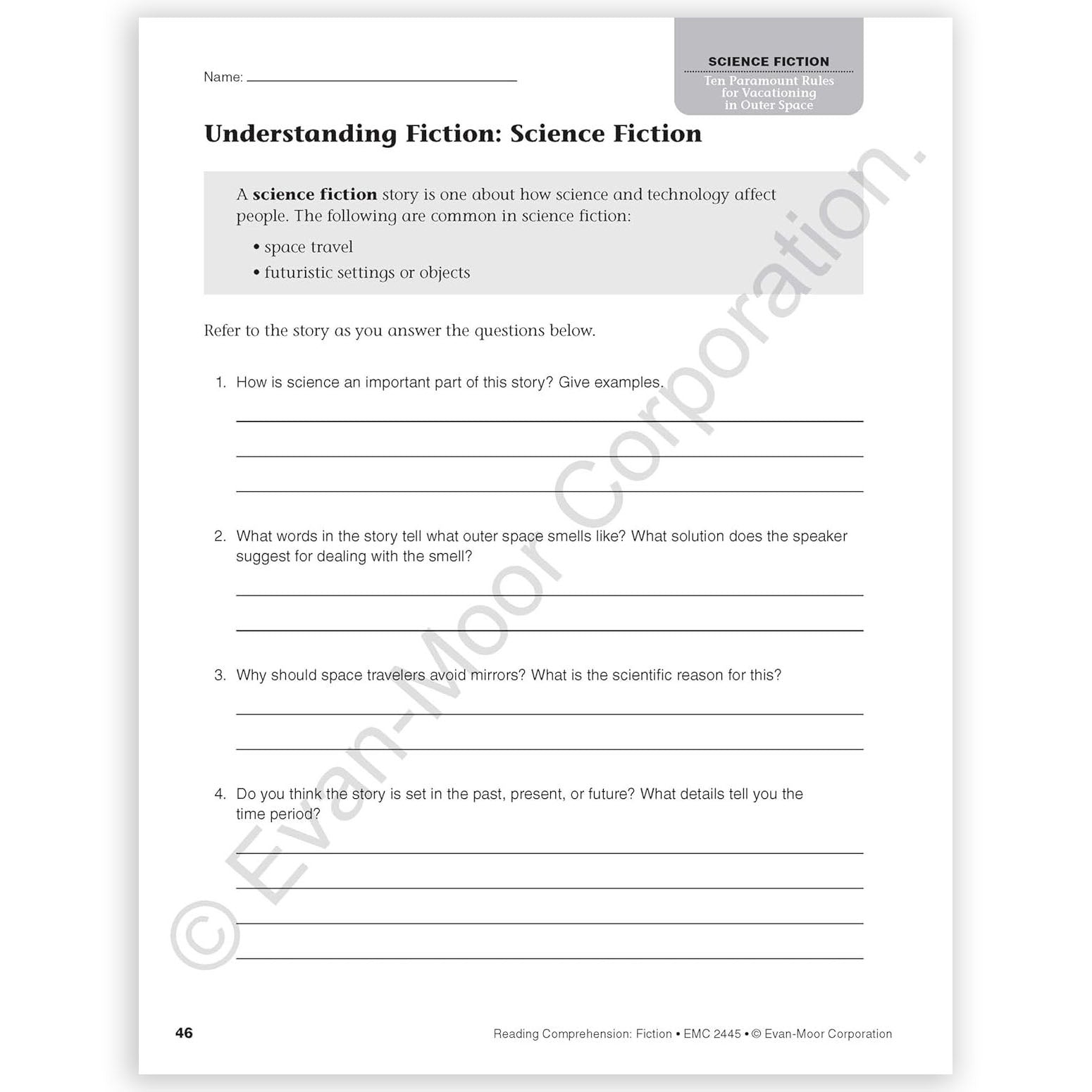 Reading Comprehension: Fiction, Grade 5