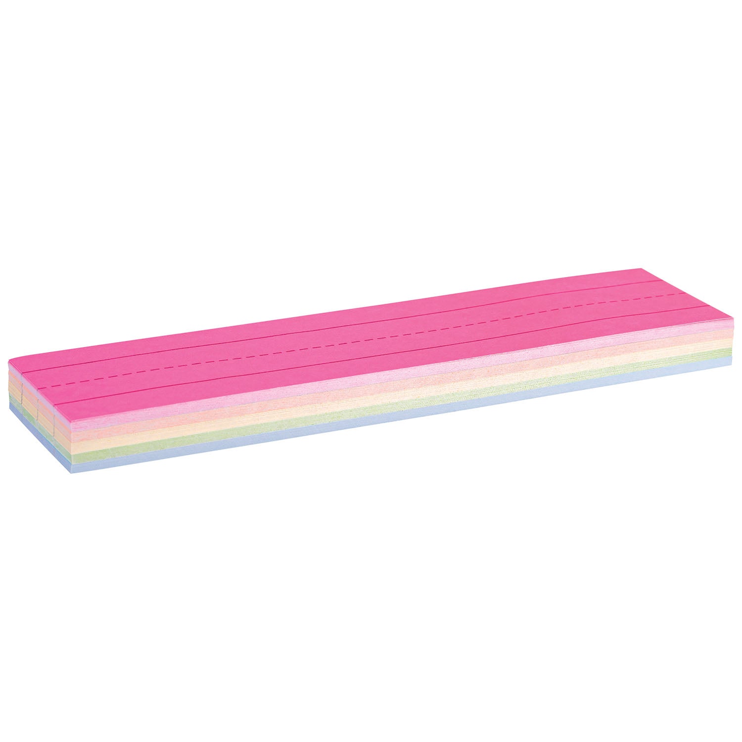 Mini Sentence Strips, 5 Assorted Colors, 1-1/2" x 3/4" Ruled, 3" x 12", 100 Strips