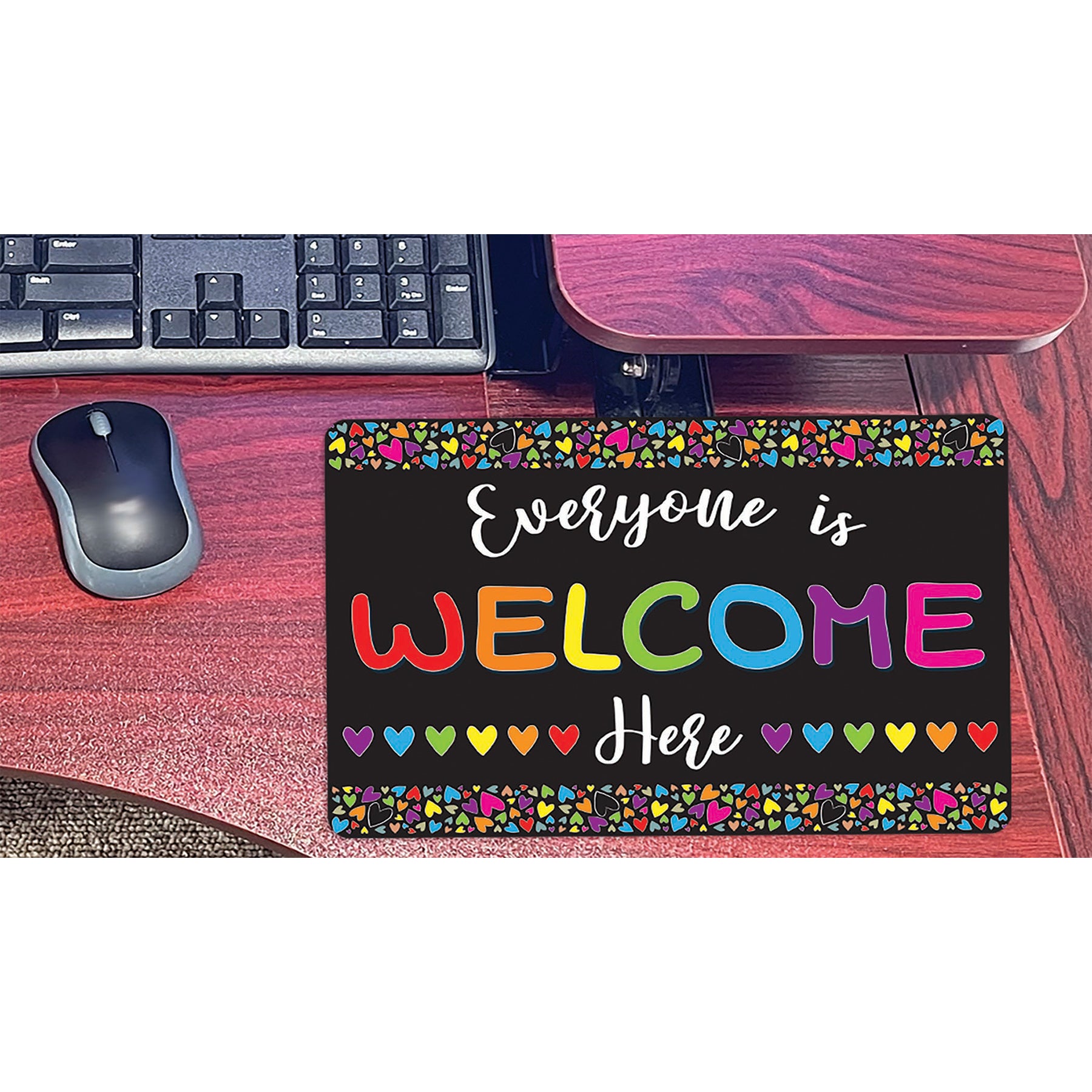 Computer Mouse Pad, 8" x 10", Everyone is Welcome Here, Hearts