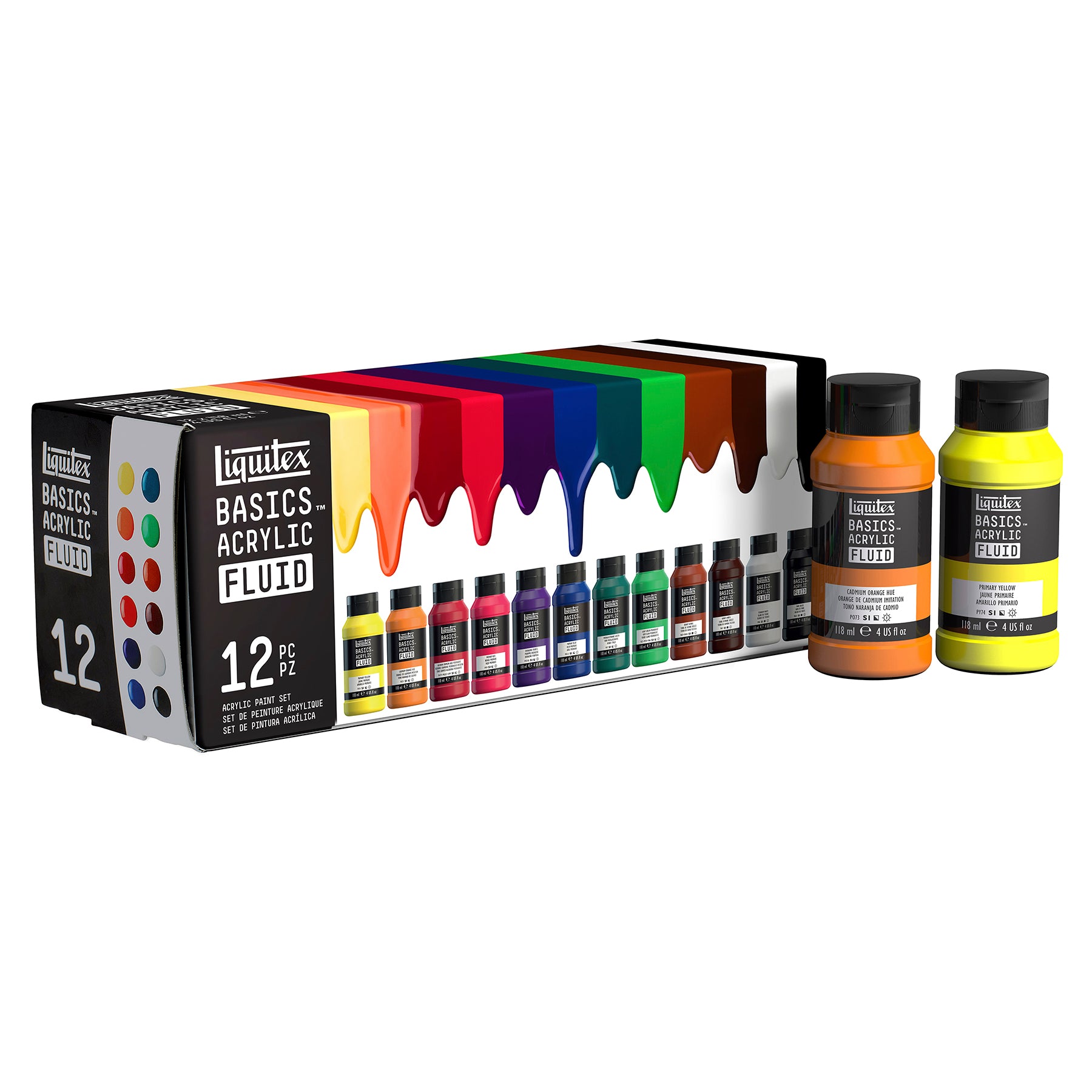 LQ BASICS Acrylic Fluid - 12 x 118ml Bottle Set