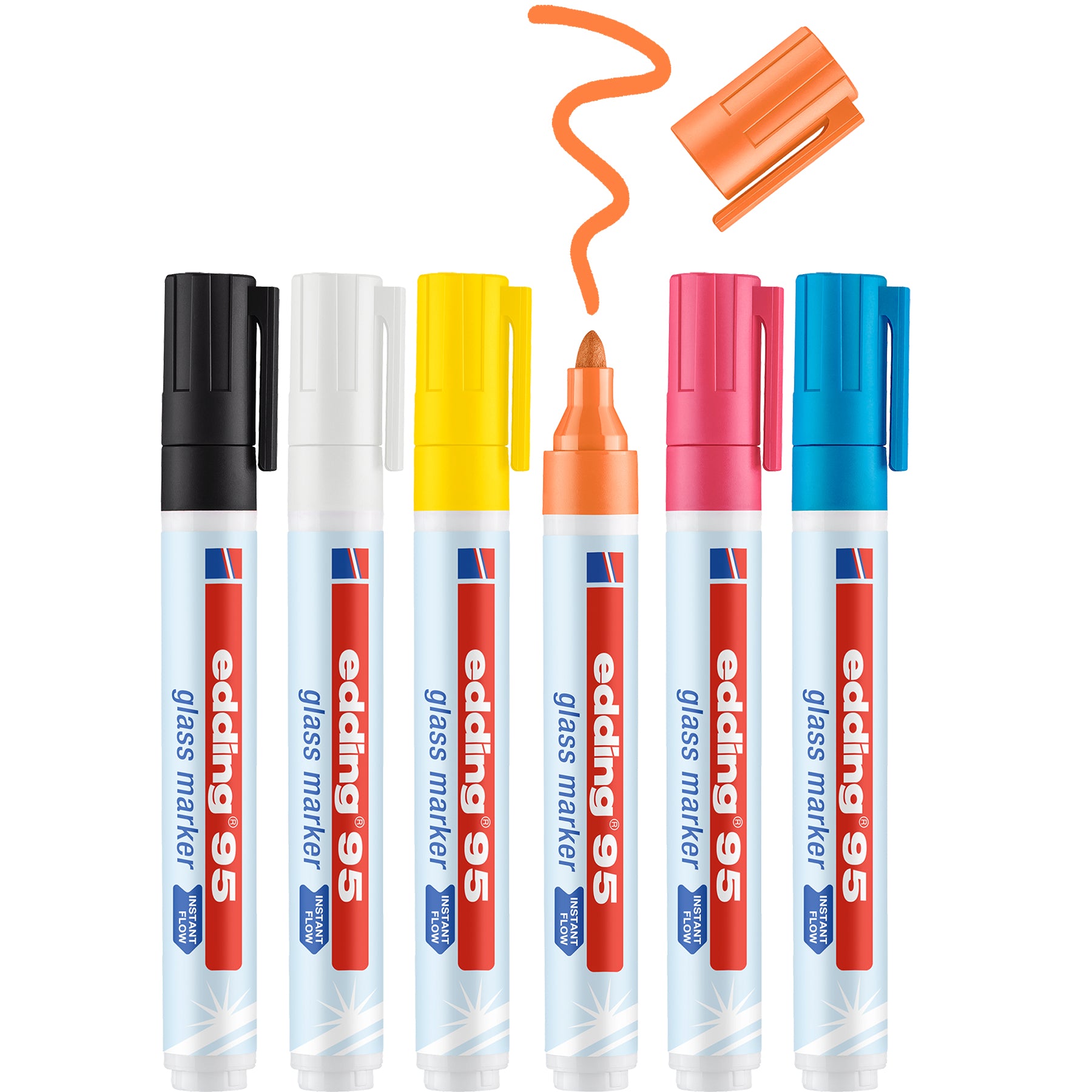edding 95 Glass Marker - Set of 6 - Assorted