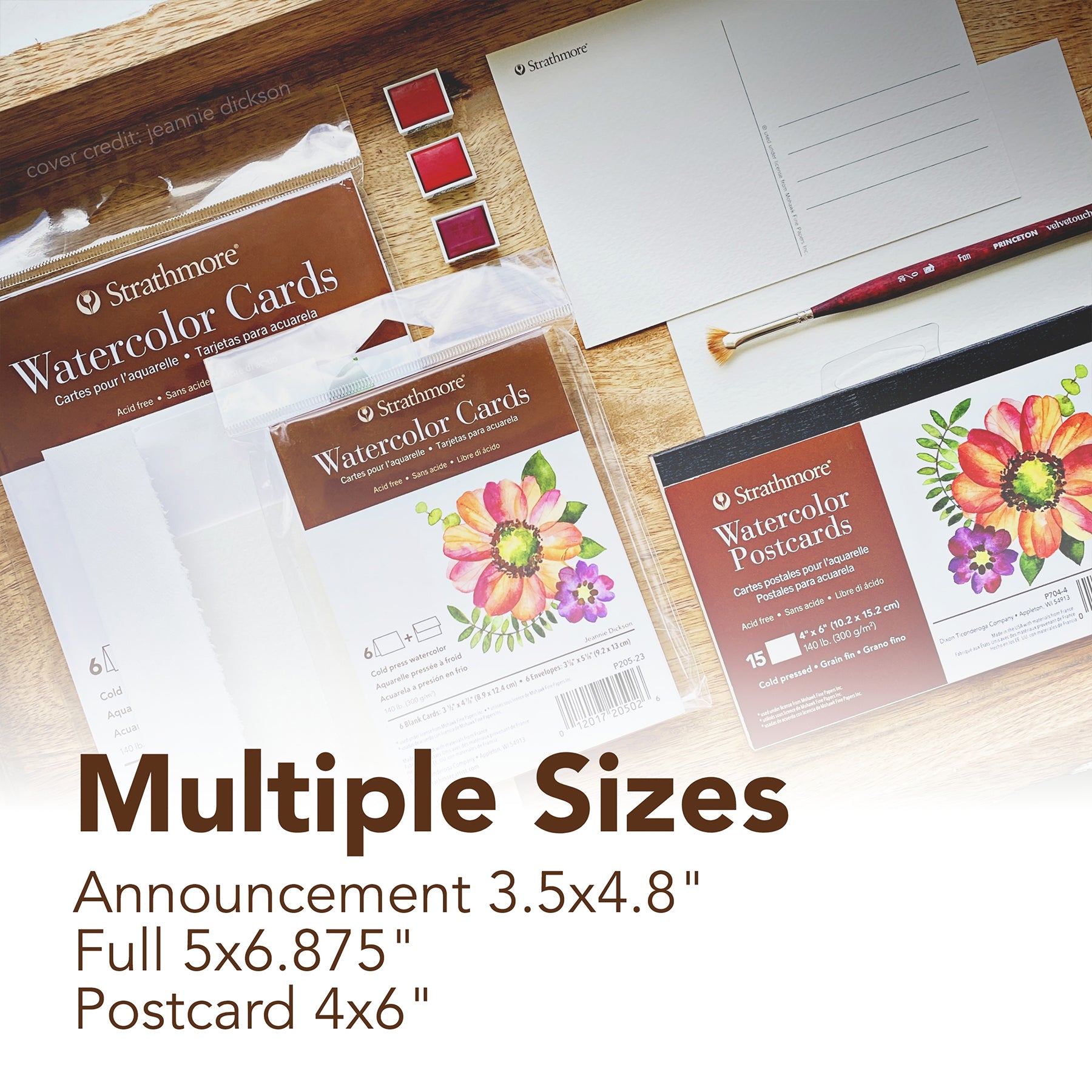 400 Series Watercolor Paper Cards & Envelopes, Full Size, 5x6.875 inch, Pack of 50