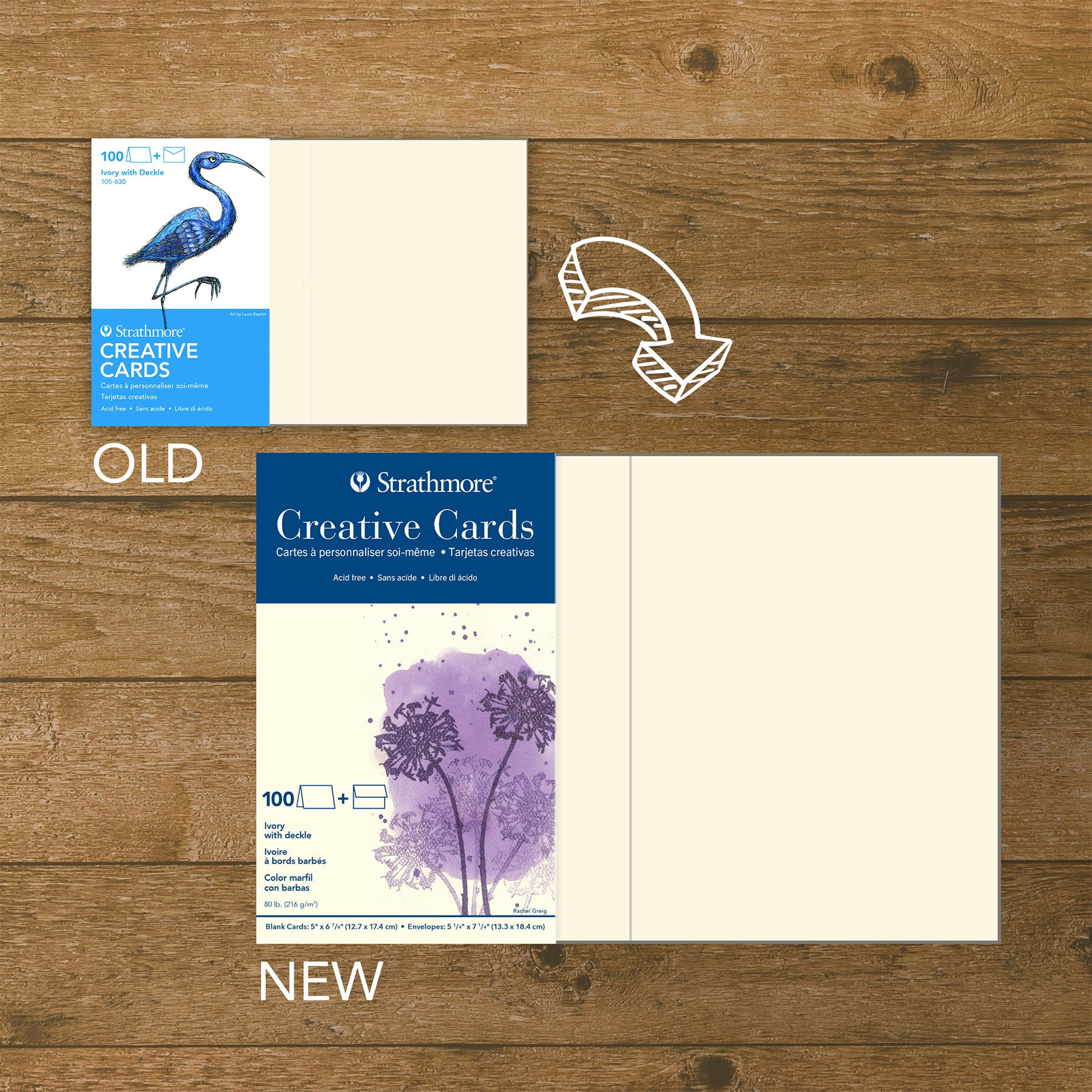Creative Cards & Envelopes, Ivory with Deckle Edge, Full Size, 5x6.875 inch, Pack of 100