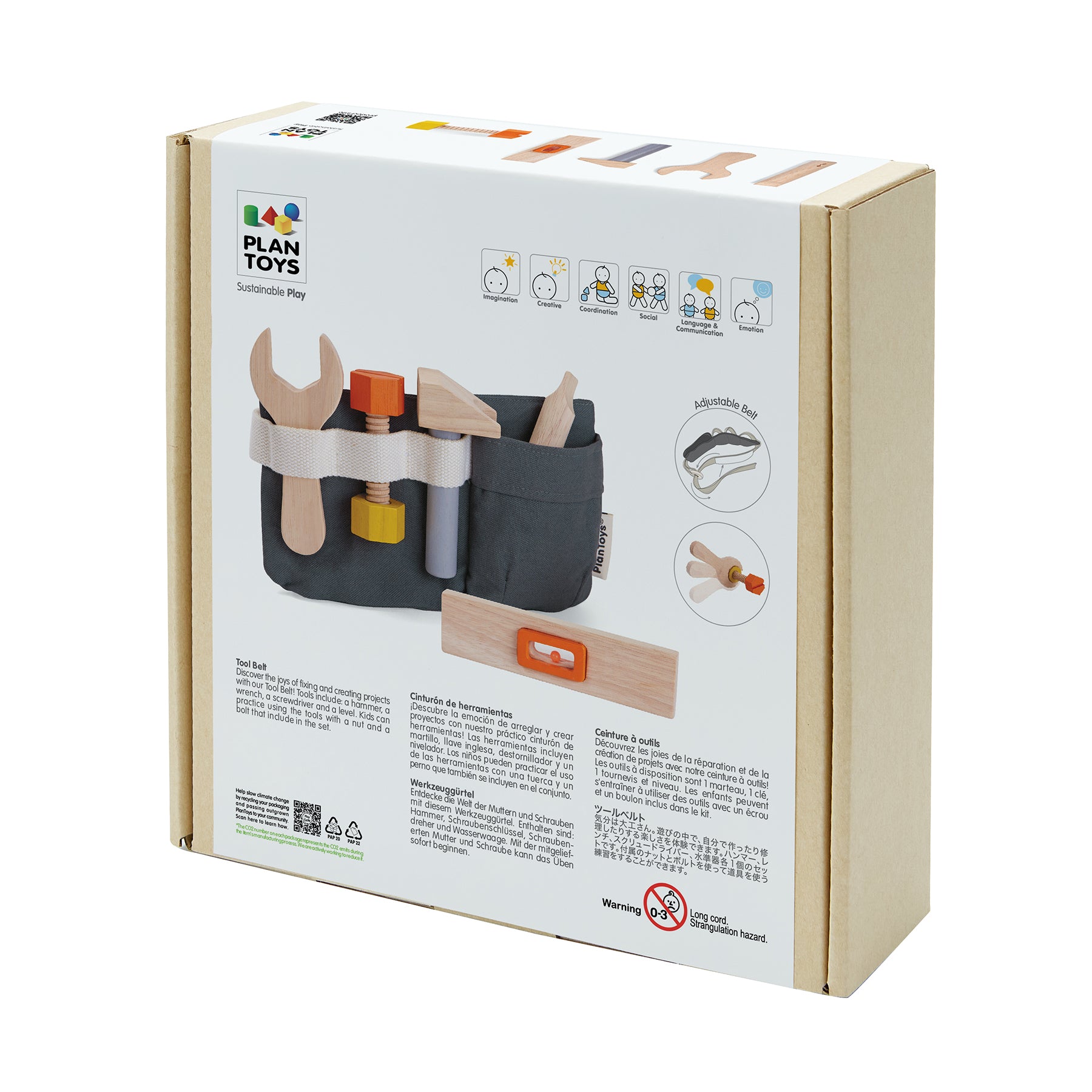 Pretend Play Tool Belt and Wooden Tool Set
