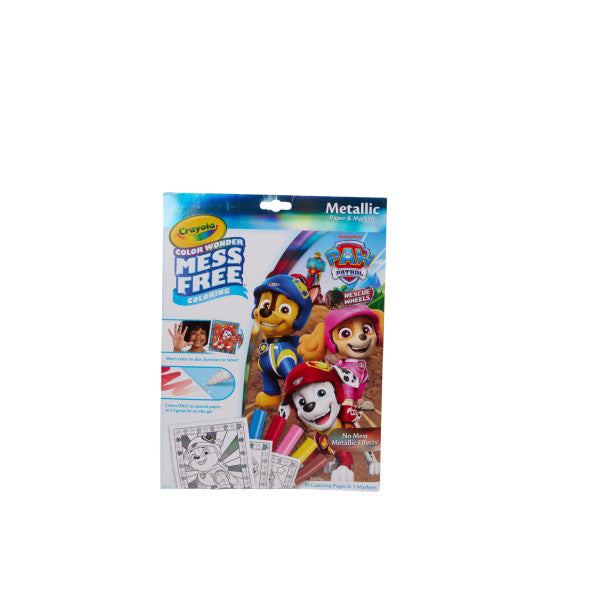 Crayola PAW Patrol Color Wonder Metallic Mess Free Coloring Set, Gift for Kids, 3, 4, 5, 6