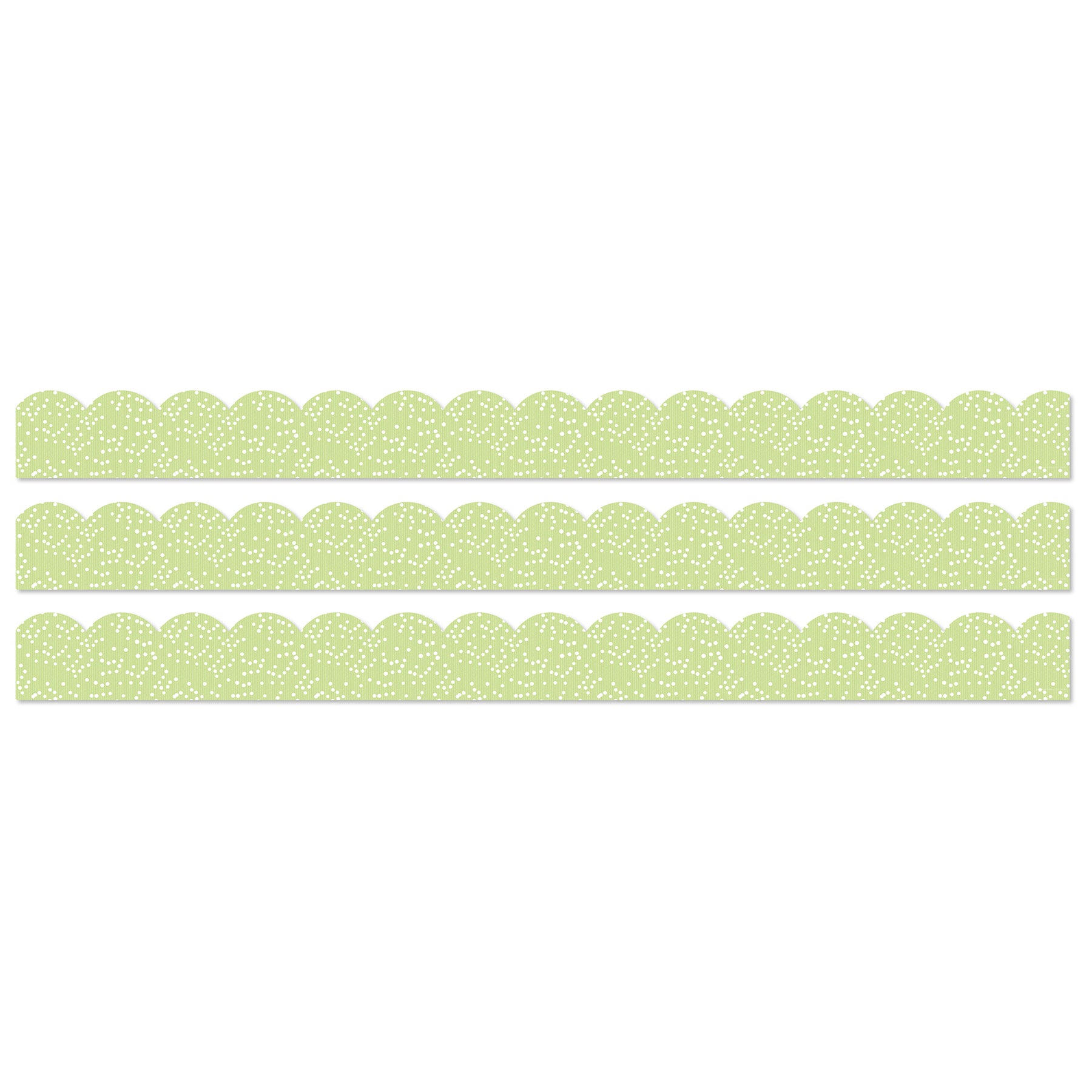 Crafty and Cool Light Green with Dots Scalloped Bulletin Board Borders, 39 Feet Per Pack, 3 Packs