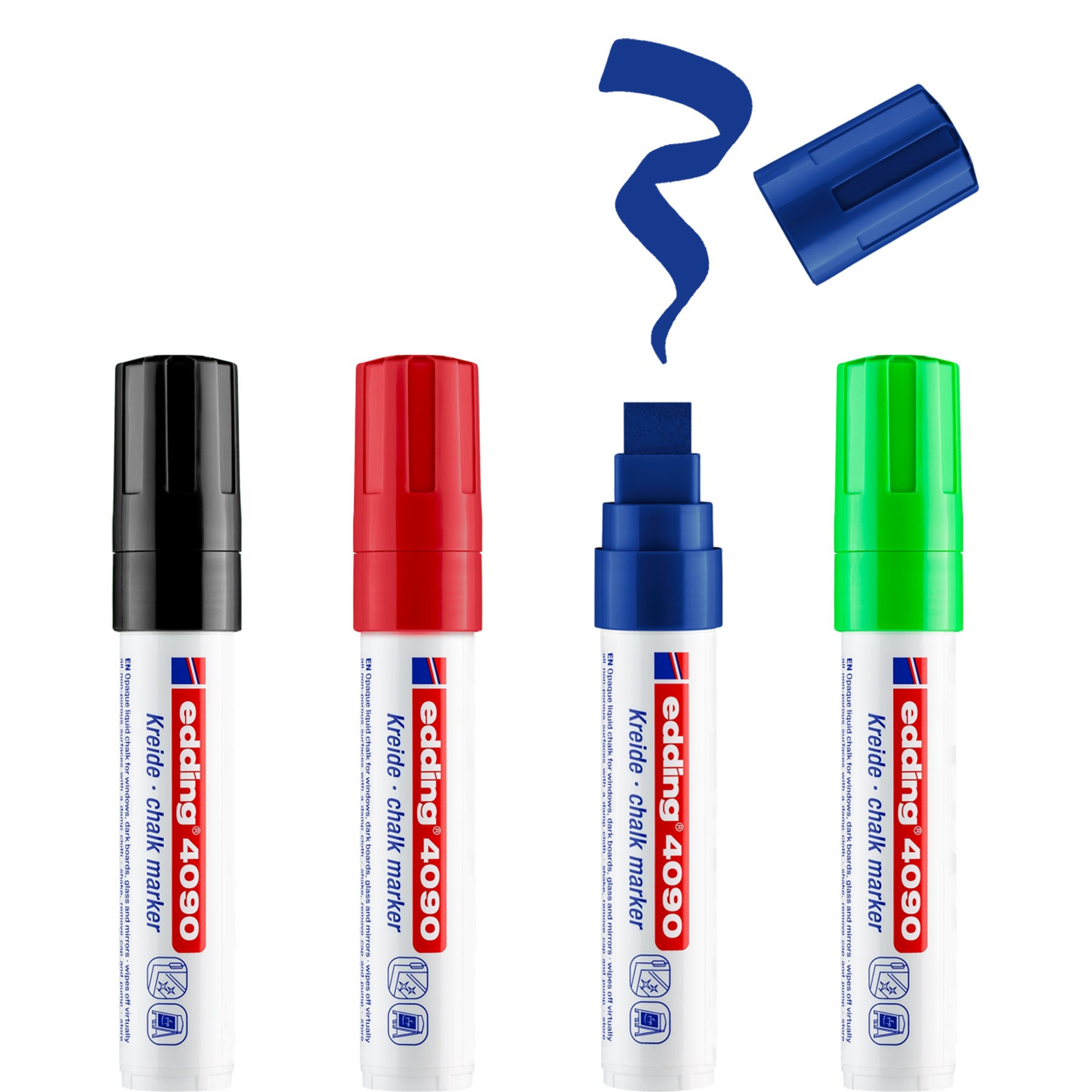 edding 4090 Chalk Marker - Set of 4 - Assorted