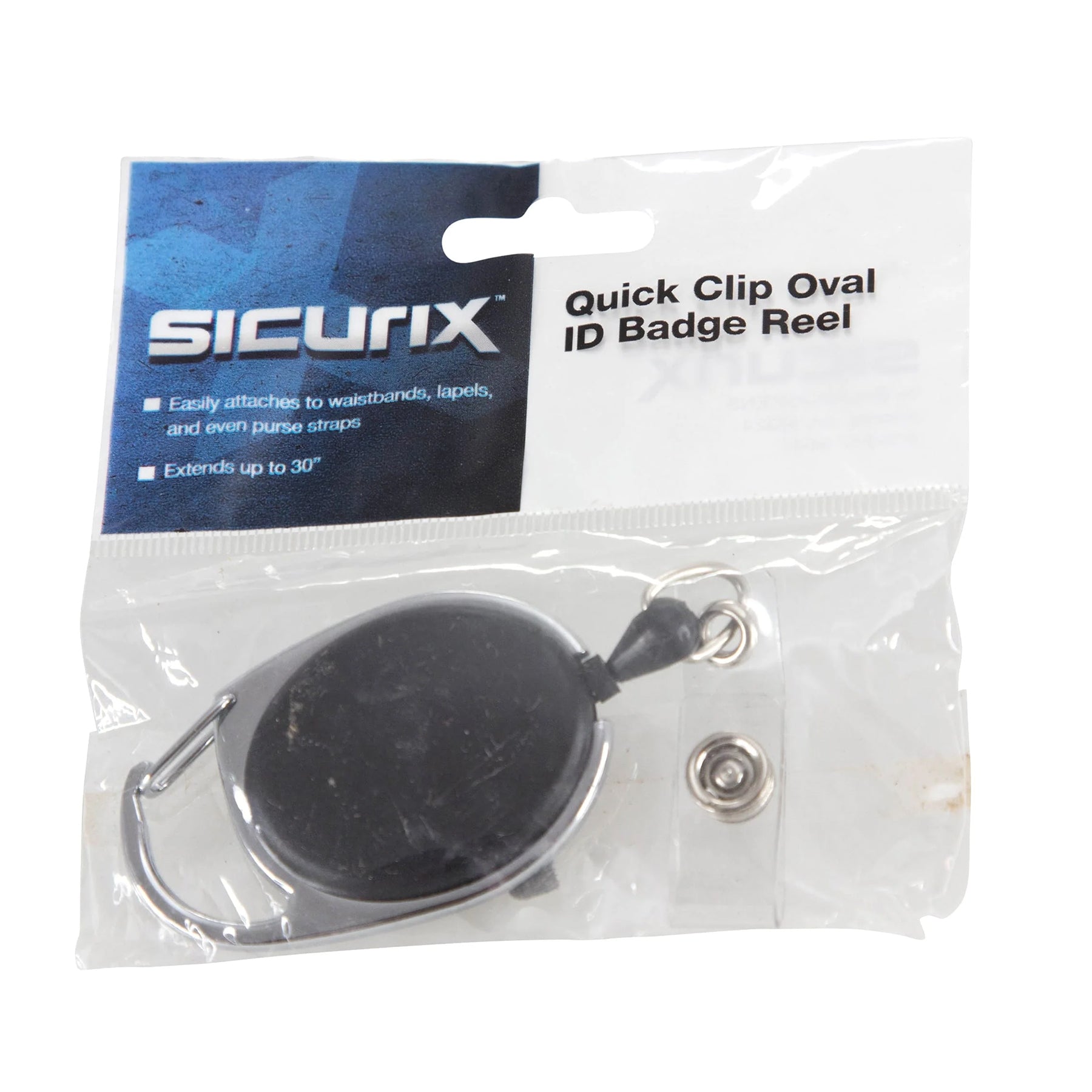 Quick Clip Oval ID Badge Reel, Black