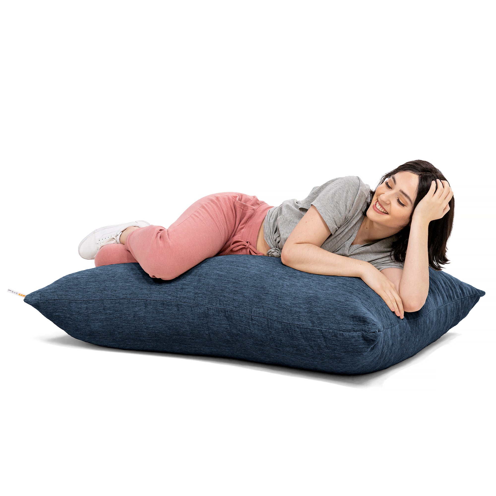 Jaxx Pillow Saxx 3.5 Foot Giant Décor Floor Pillow, Premium Chenille Cover, Navy
