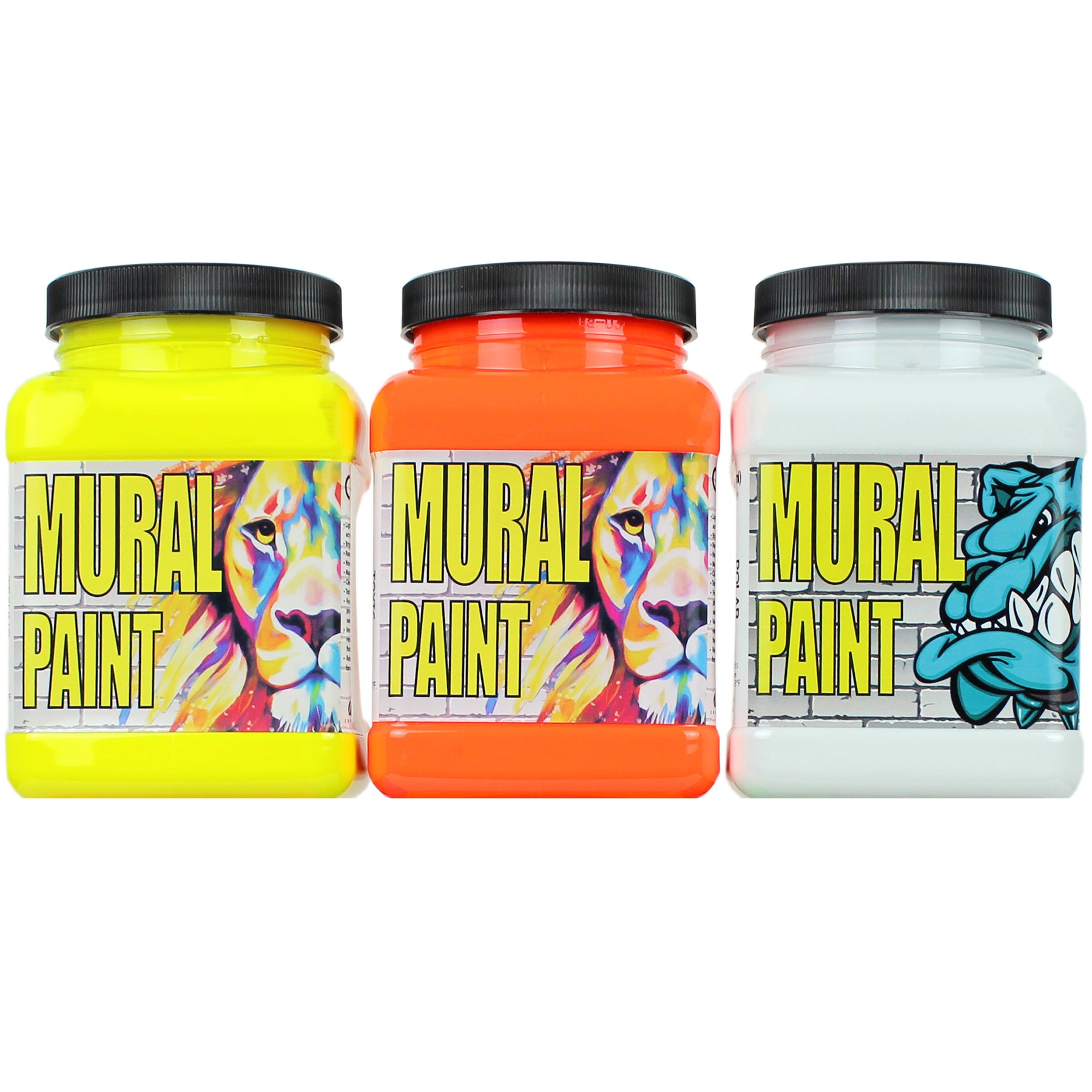 Mural Paint, Pint, 6 Neon Colors Set