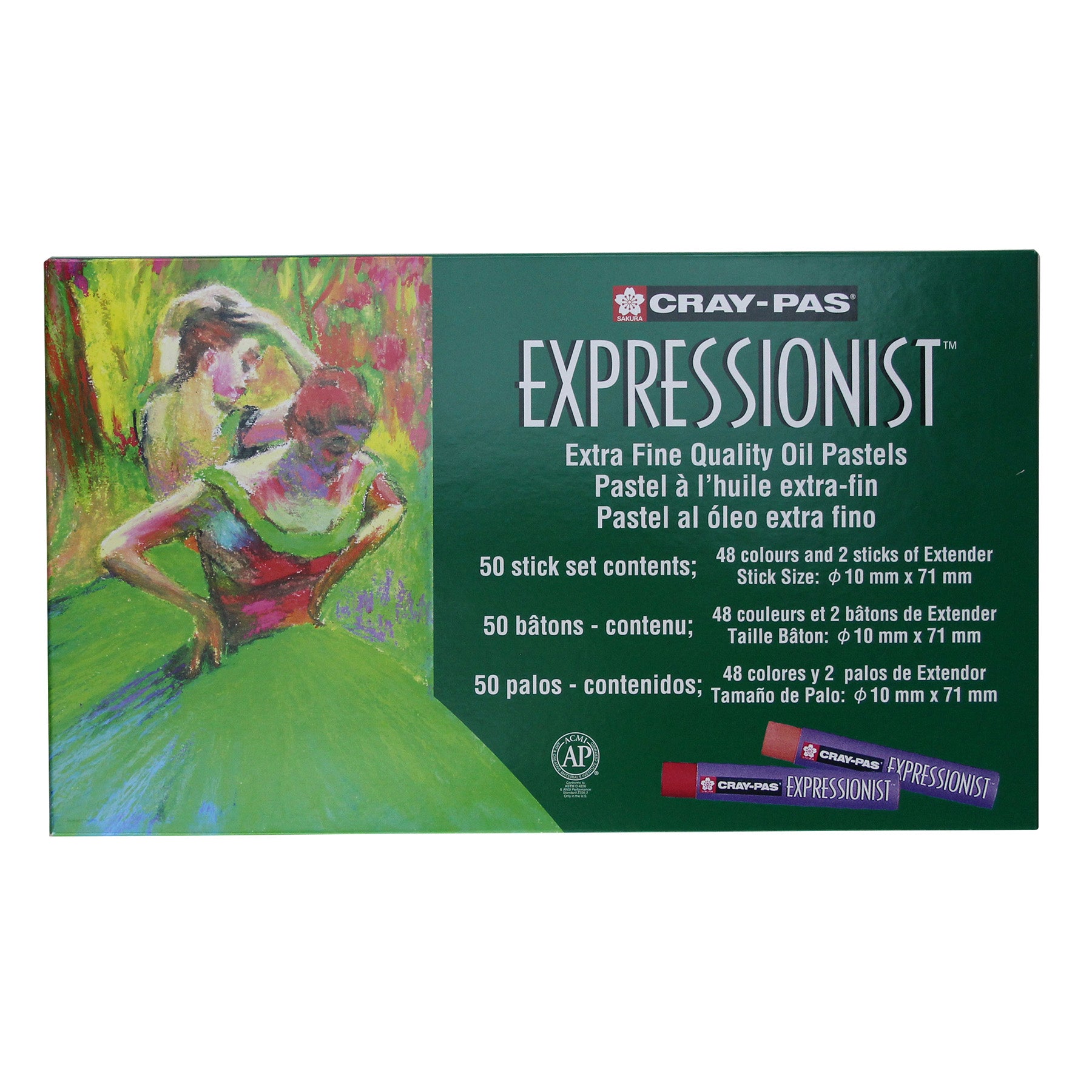Cray-Pas Expressionist Oil Pastel Chalk, 48 Assorted Colors, 50-Piece Set